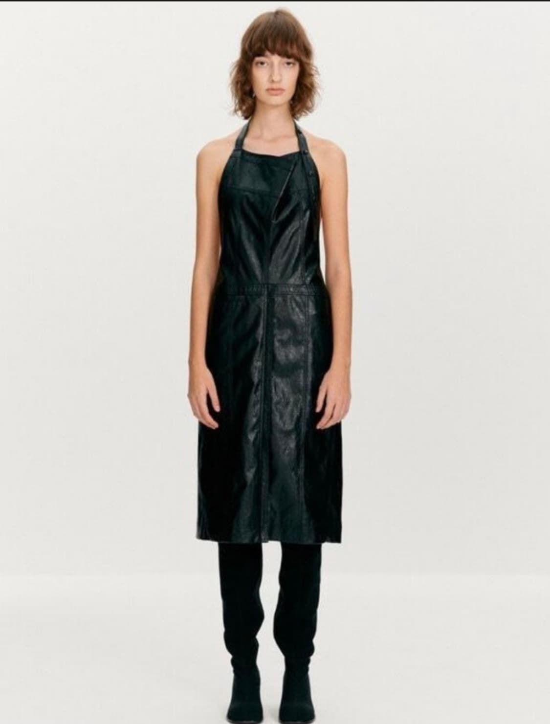 오픈와이와이 더오픈프로덕트 레더 홀터넥 원피스 오픈YY 상품이미지1