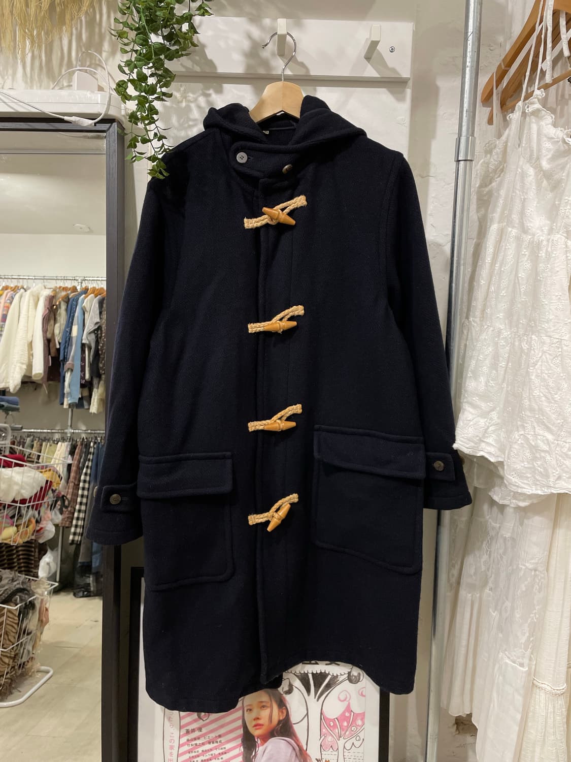 다크 네이비 후드 더플 코트 상품이미지7