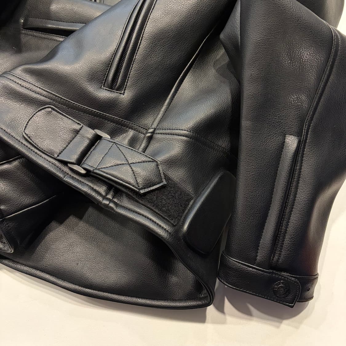 [S] 알파인스타 블랙 레더 가죽 라이더 자켓 D768 상품이미지8