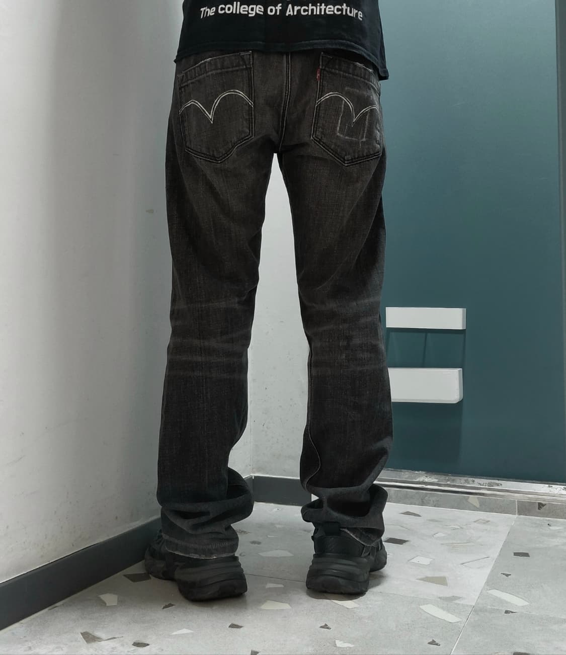 리바이스 블랙 흑청 스트레이트 청바지 W31 L32 상품이미지4