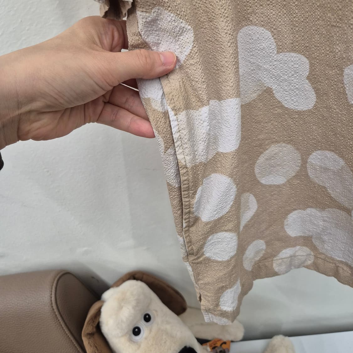 코스 릴렉스핏 시어서커 도트 셔츠 L 상품이미지3