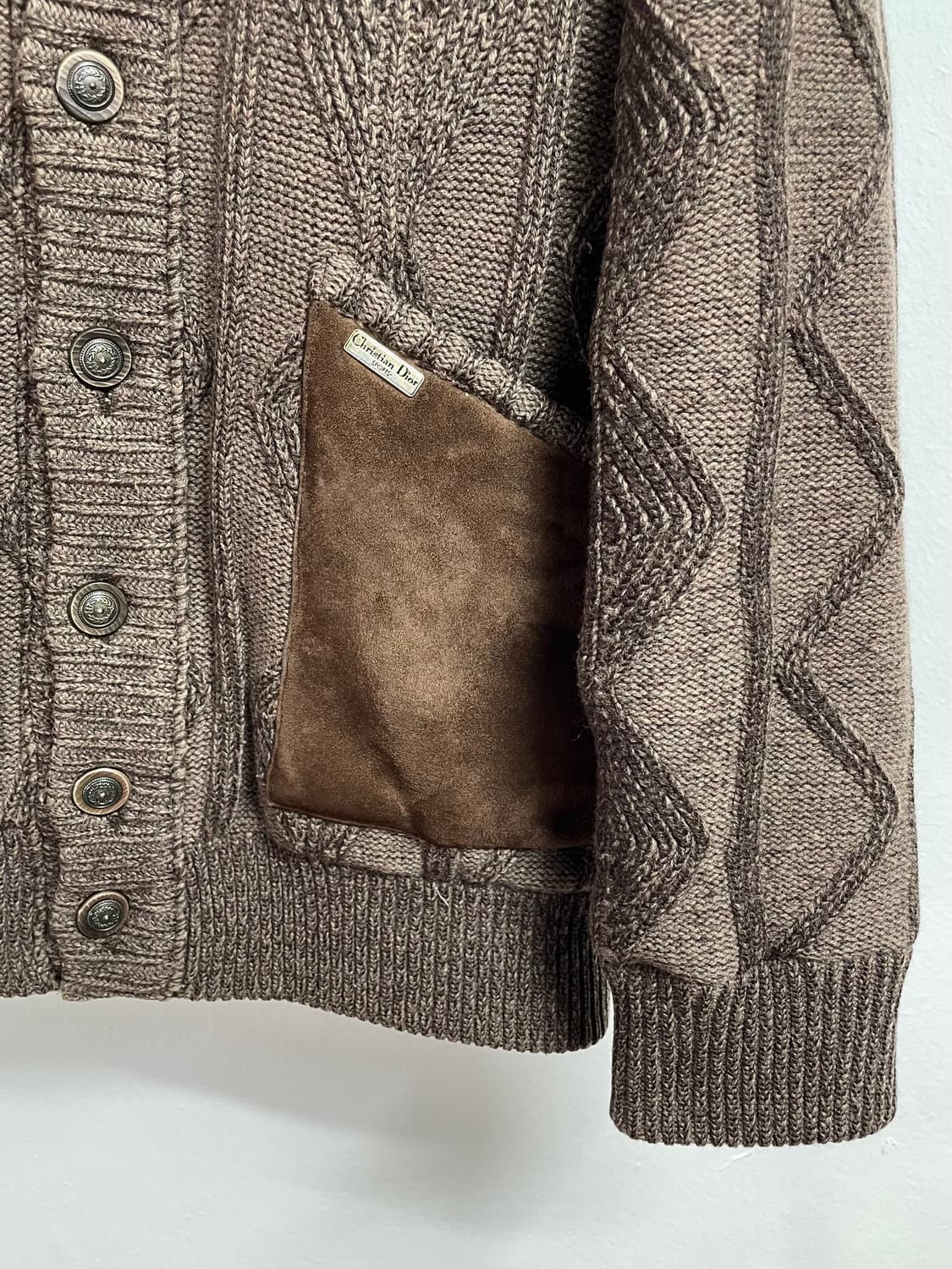 90s 크리스찬 디올 브라운 스웨이드 울 가디건 (on.105)   상품이미지4