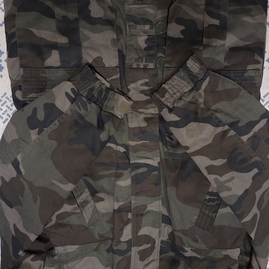 BLUE CAP 카키 밀리터리 우드랜드 카모플라쥬 히든집업 사파리 야상 상품이미지6