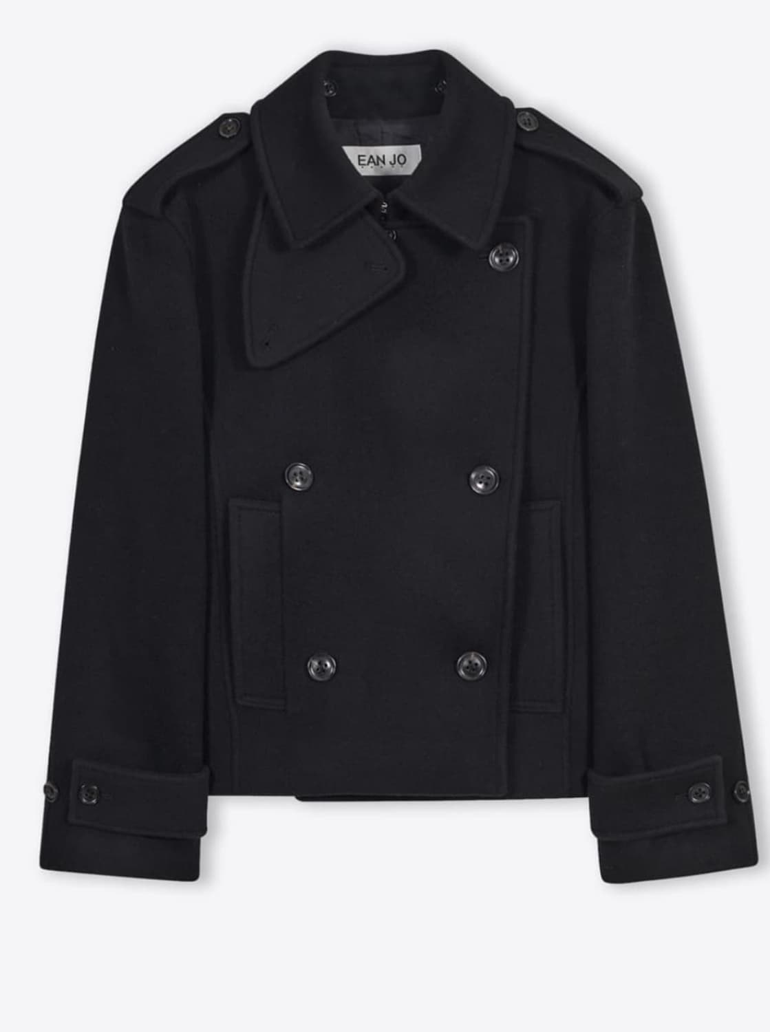 이안조 울 후디 피코드 블랙코트  상품이미지2