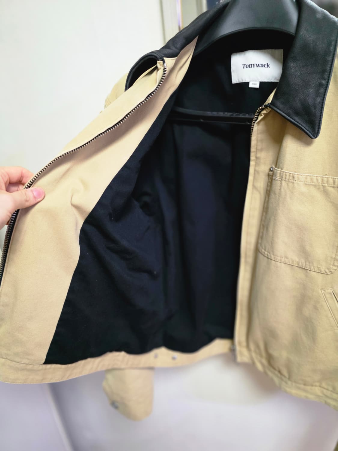 토니 레더카라 가먼트 워시드 워크자켓 베이지 상품이미지3