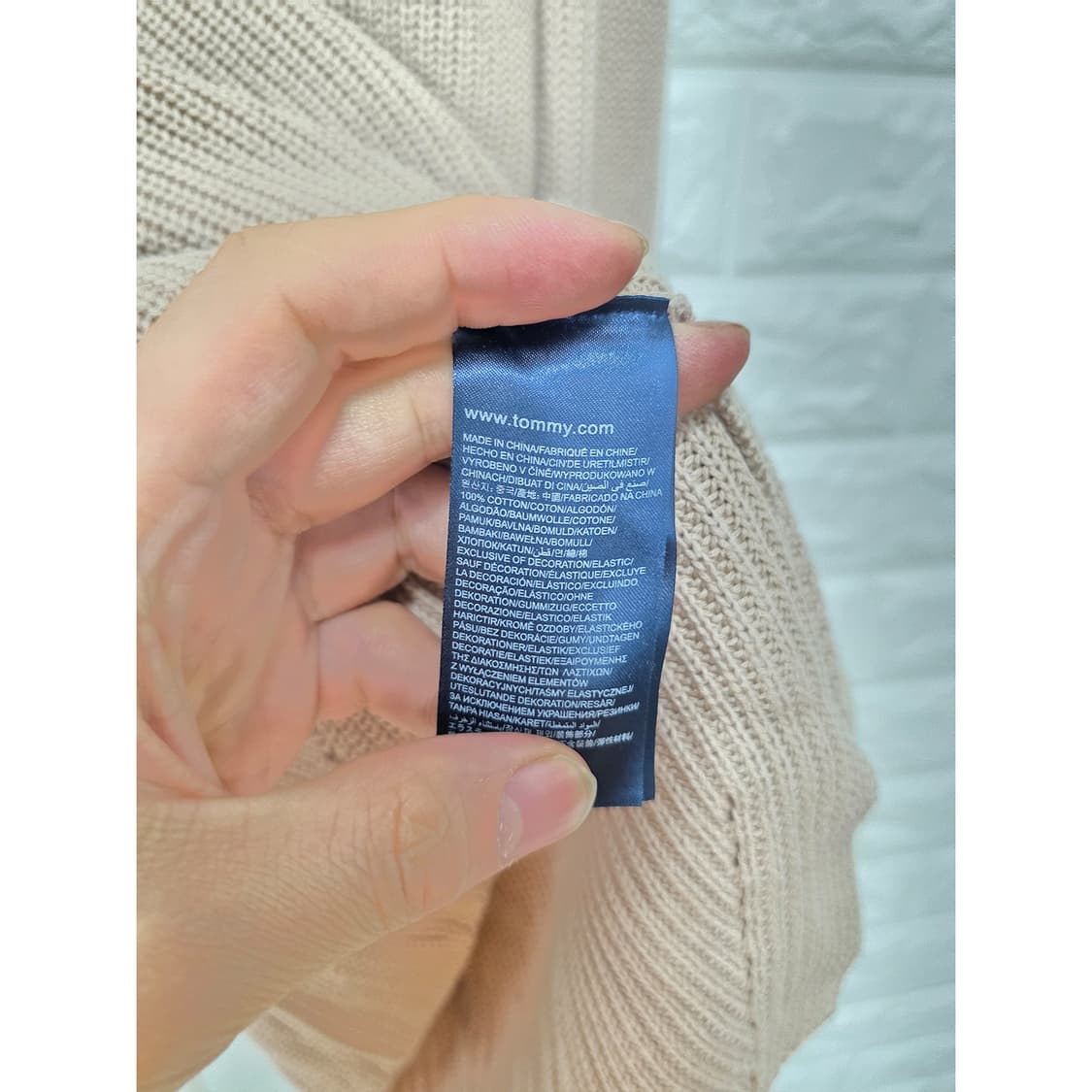 택포) 타미힐피거 베이지 니트 M 상품이미지3