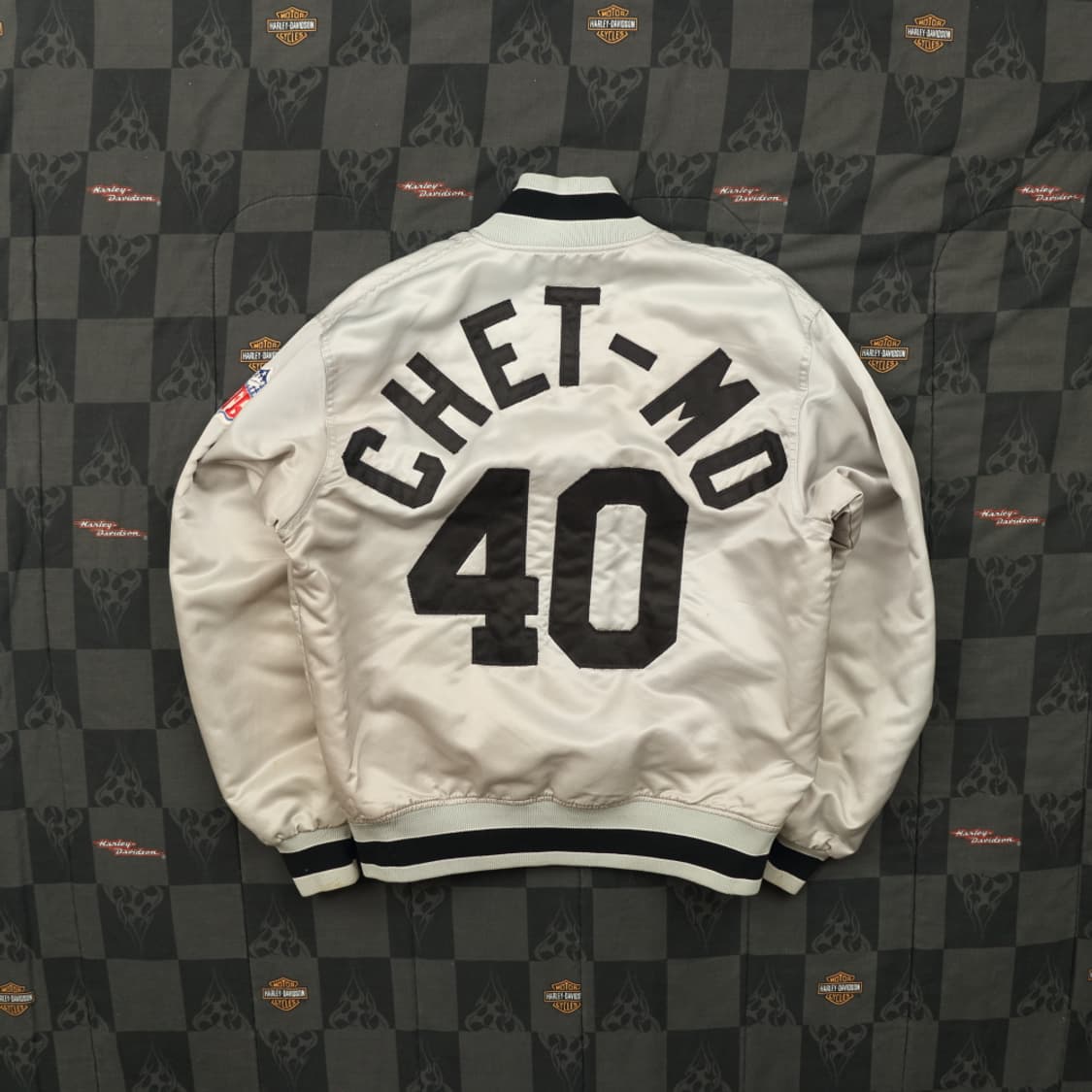 90S 스타터 오클랜드 레이더스 스타디움 자켓 L B18 상품이미지6