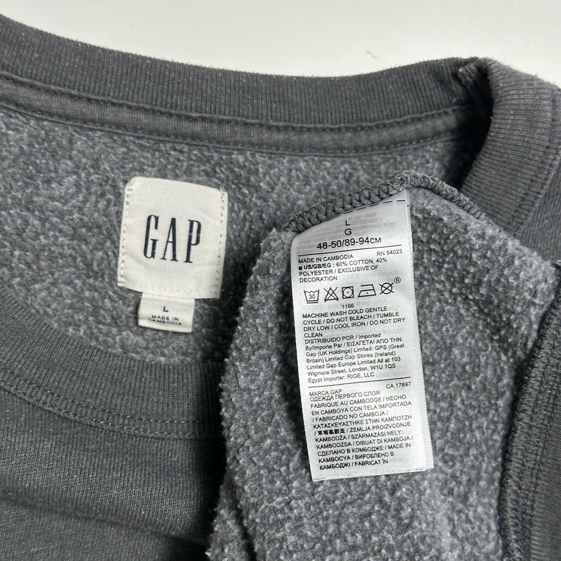 GAP 기모 맨투맨 차콜 상품이미지4