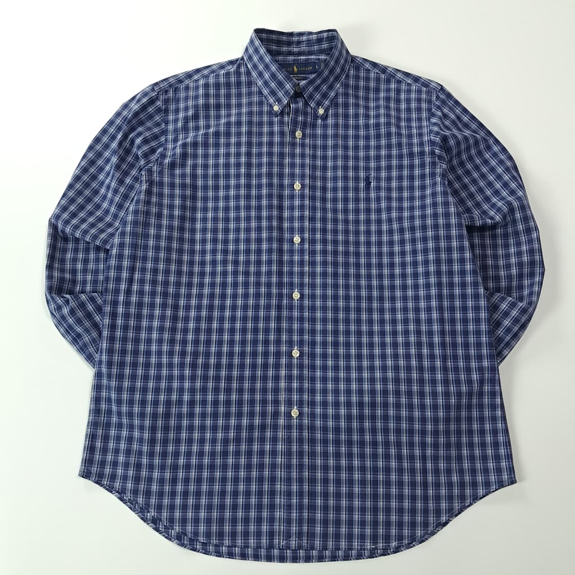 CK281 L 폴로 커스텀핏 스몰타탄체크 네이비 셔츠 남방 상품이미지1