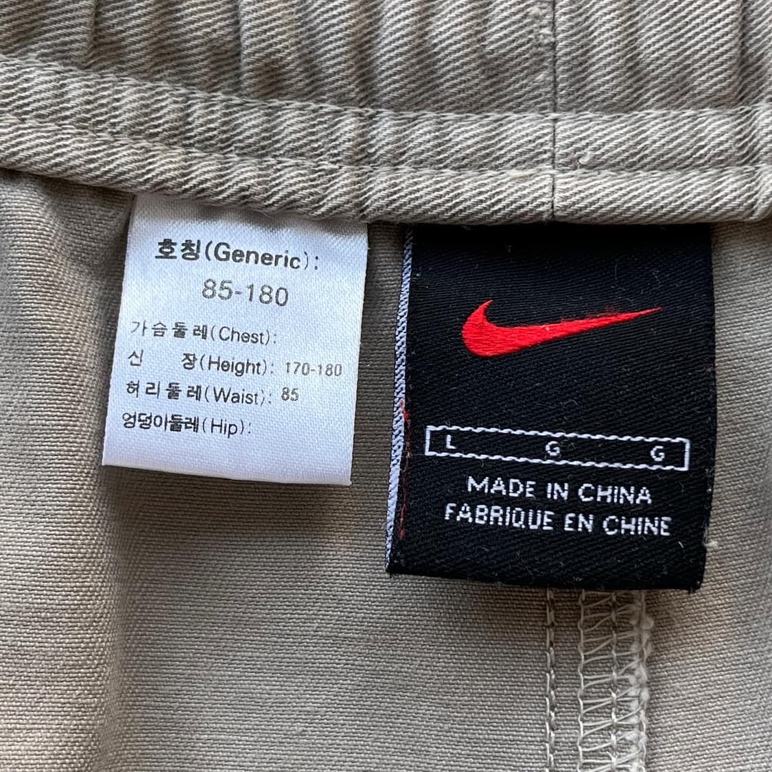 나이키 00s 스우시 원포켓 베이지 와이드 카고조거팬츠 상품이미지9