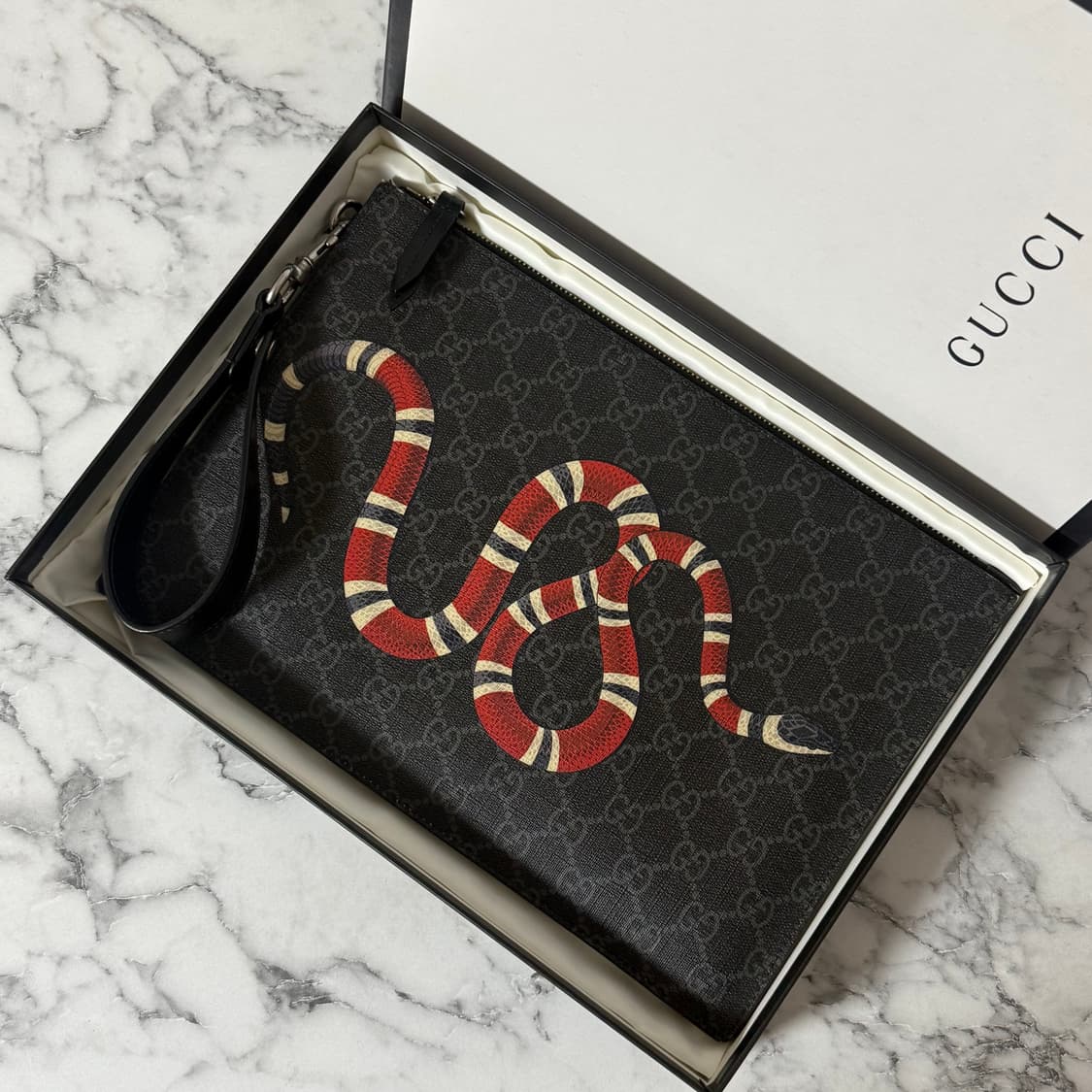 [OS] 구찌 스네이크 클러치 블랙 상품이미지1