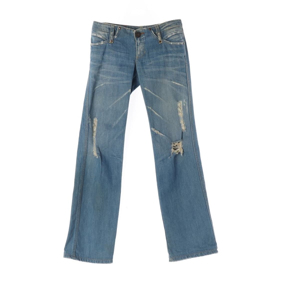블루블루 빈티지 워싱 디스트로이드 데님 팬츠 상품이미지1
