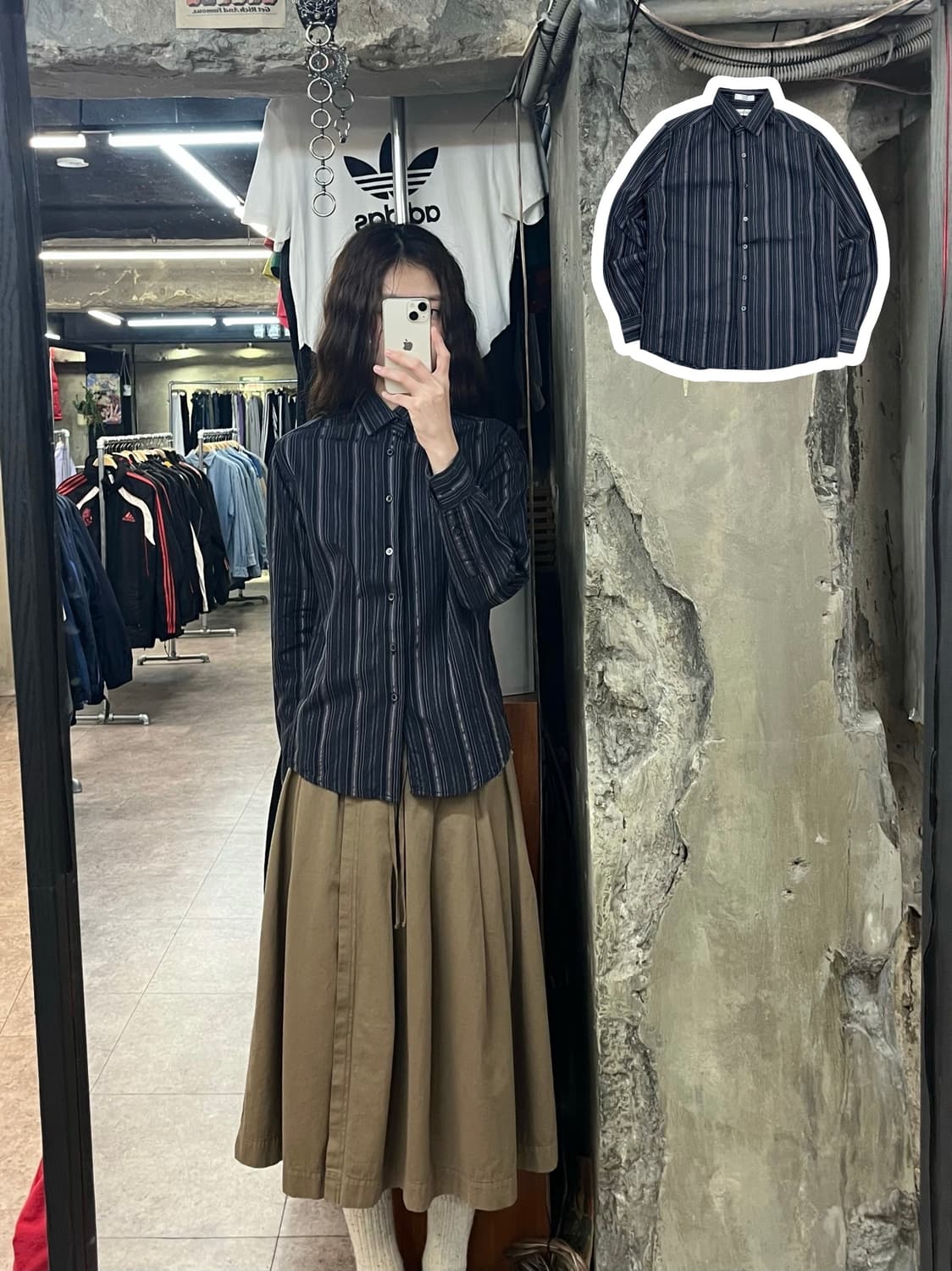 캘빈 클라인 스트라이프 셔츠 블랙 키즈14 #csz2449 상품이미지1