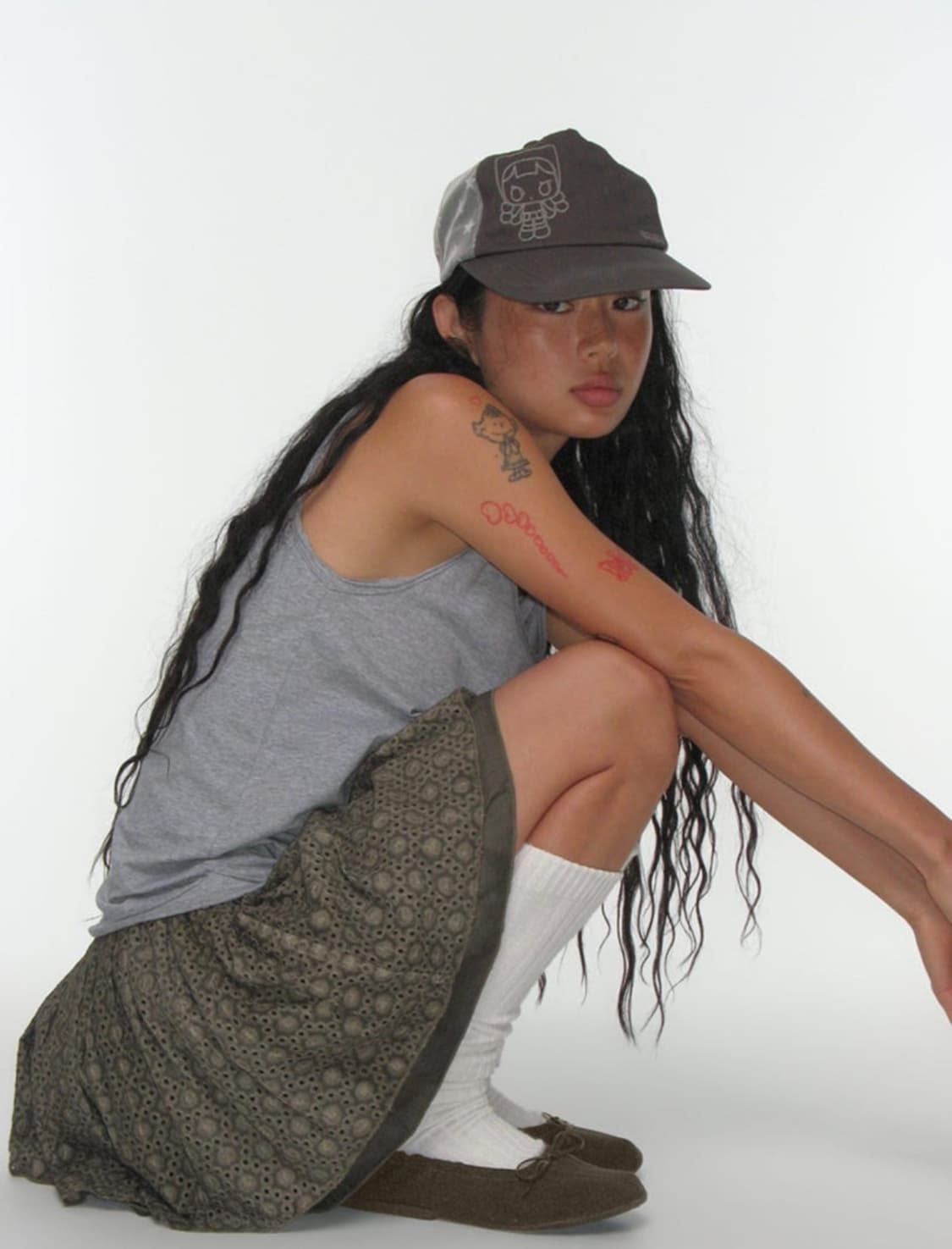 코이세이오 펀칭 플라워 스커트  상품이미지2