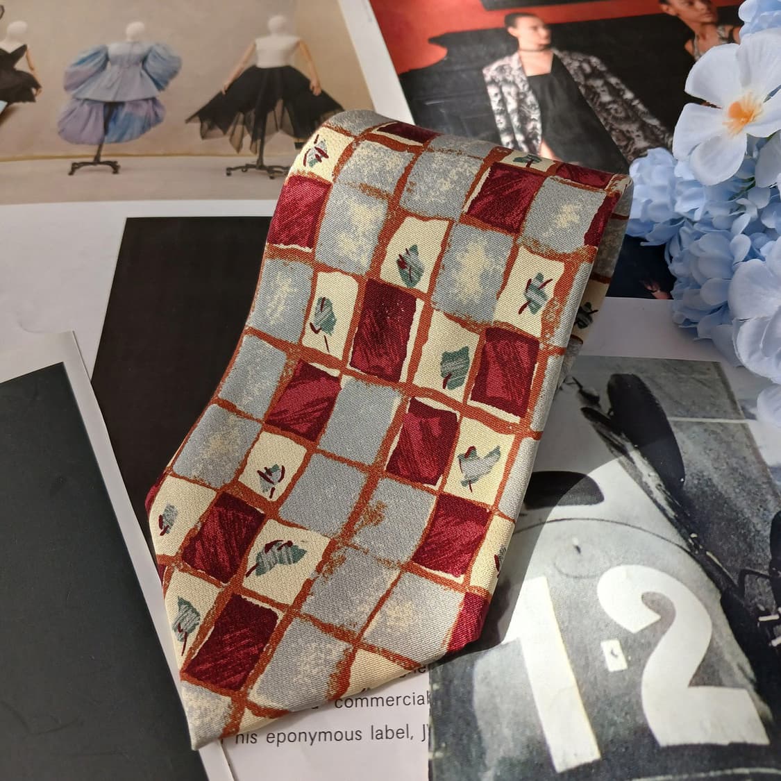 마리끌레르 실크 체크 패턴 넥타이 9.7cm A+~A등급 A19759 상품이미지2