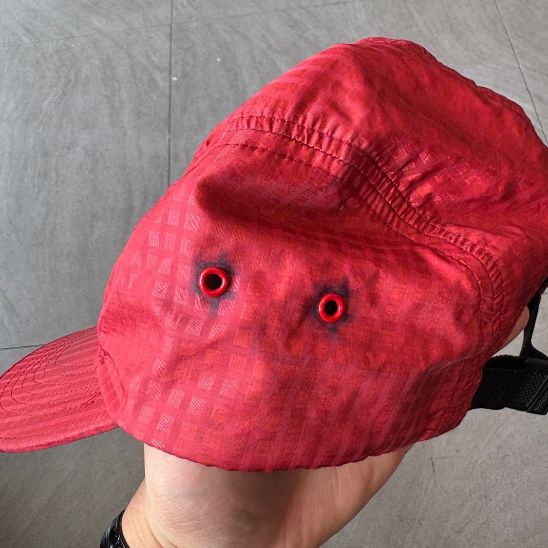 17SS 슈프림 정품 메탈릭 체크 레드 체크 캡 상품이미지6