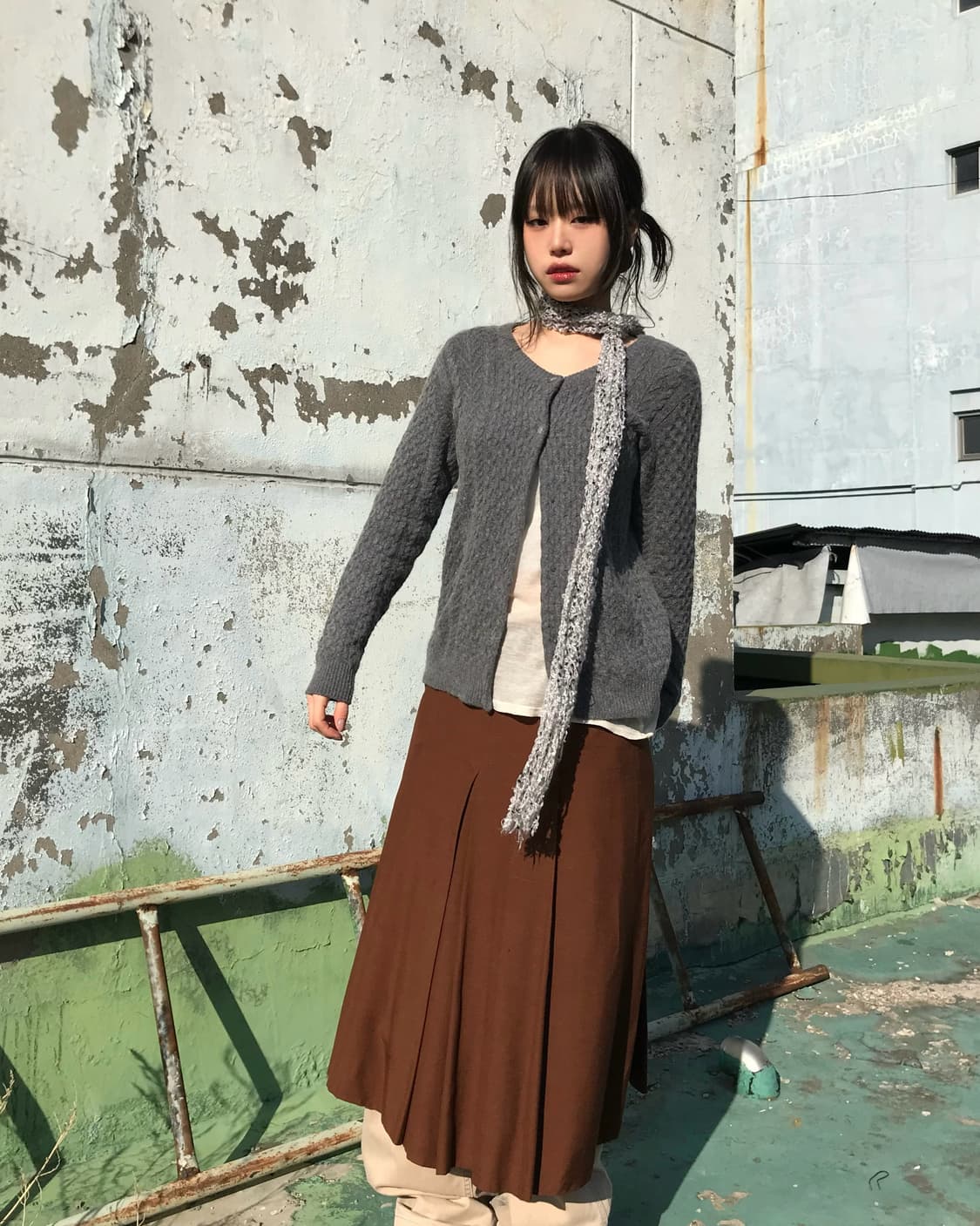 그레이 램스울 가디건 상품이미지2