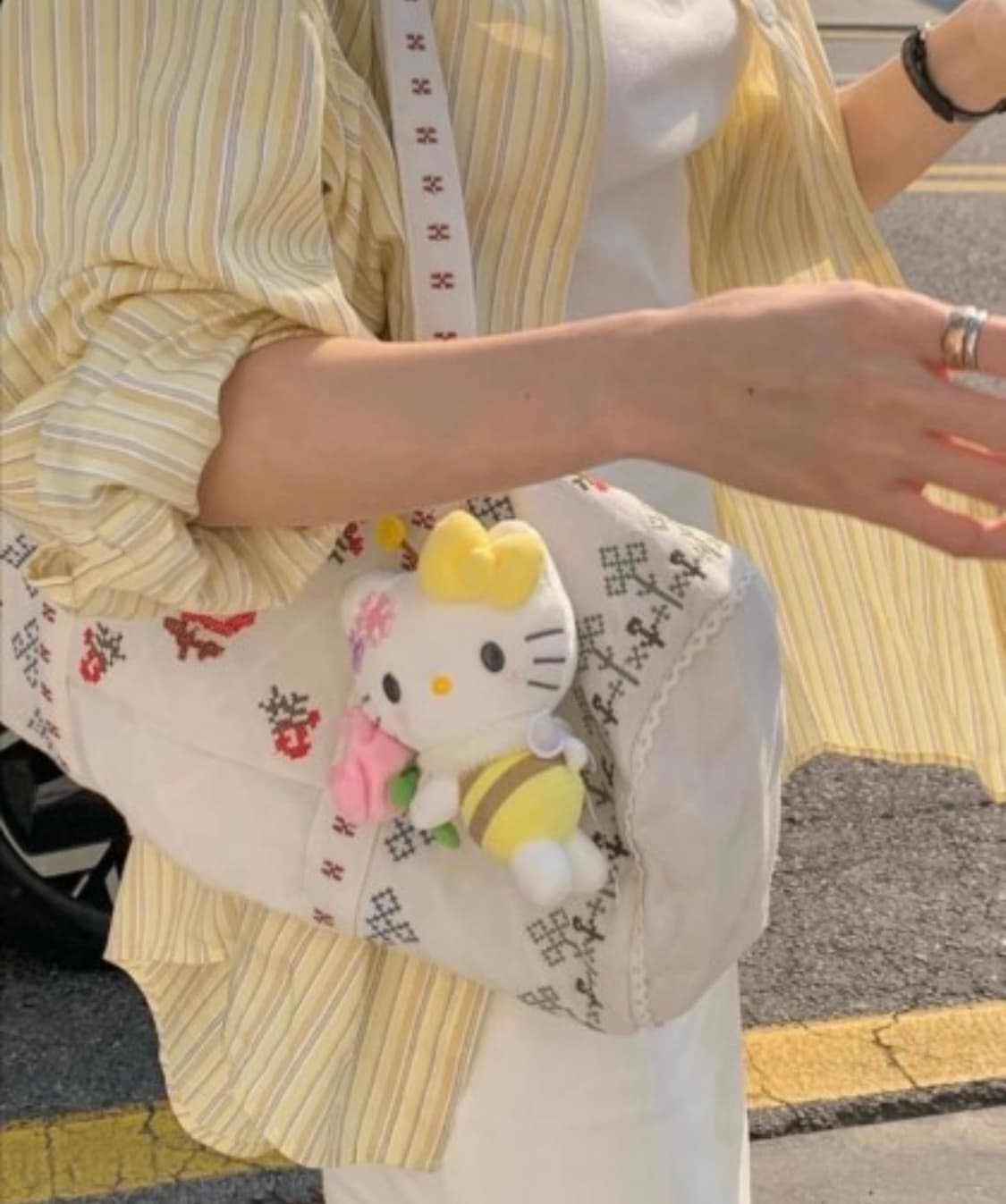 자라 자수 볼링백 새상품 상품이미지3
