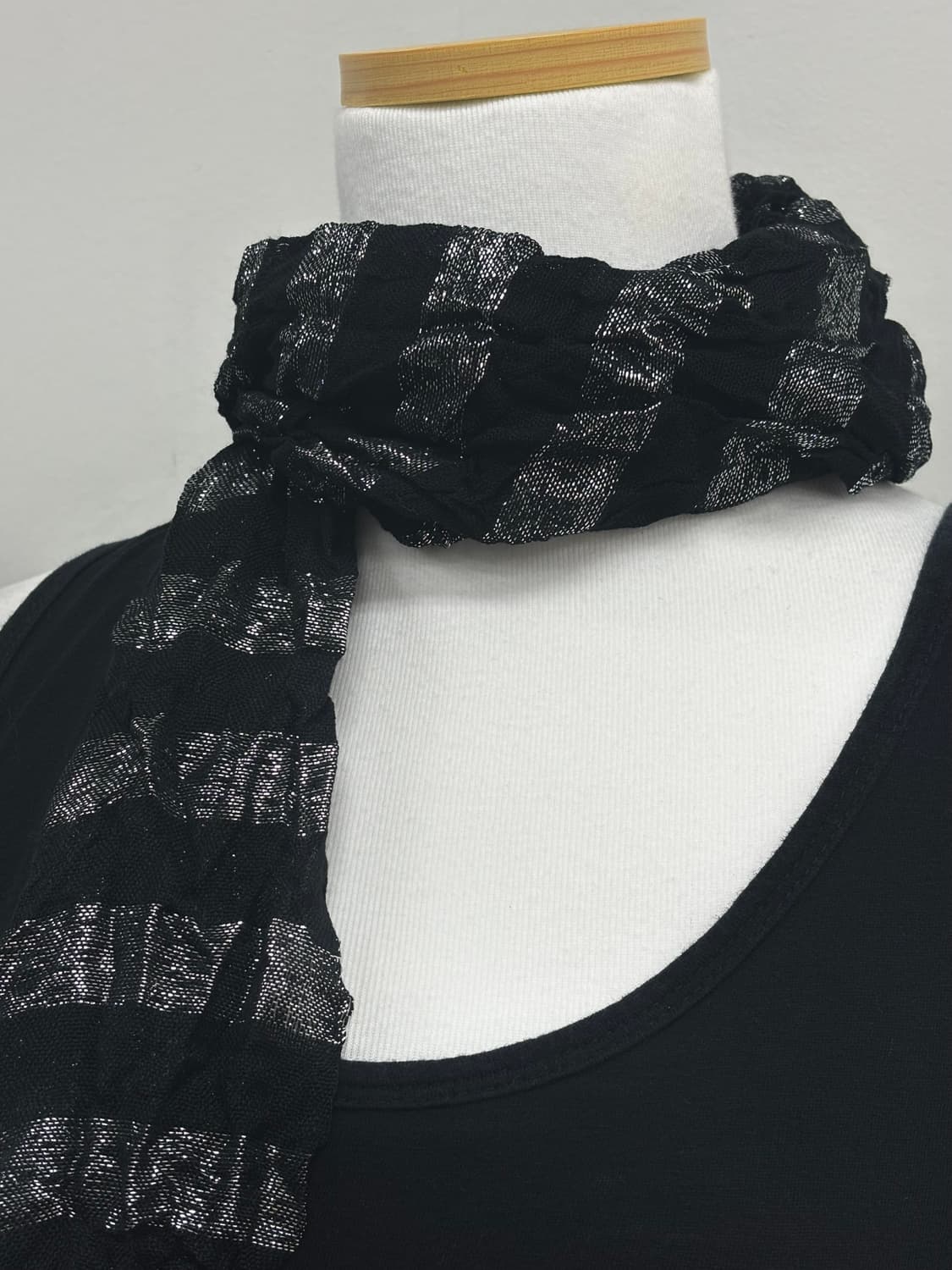 빈티지 블랙 스트라이프 락시크 펑크 머플러 상품이미지4