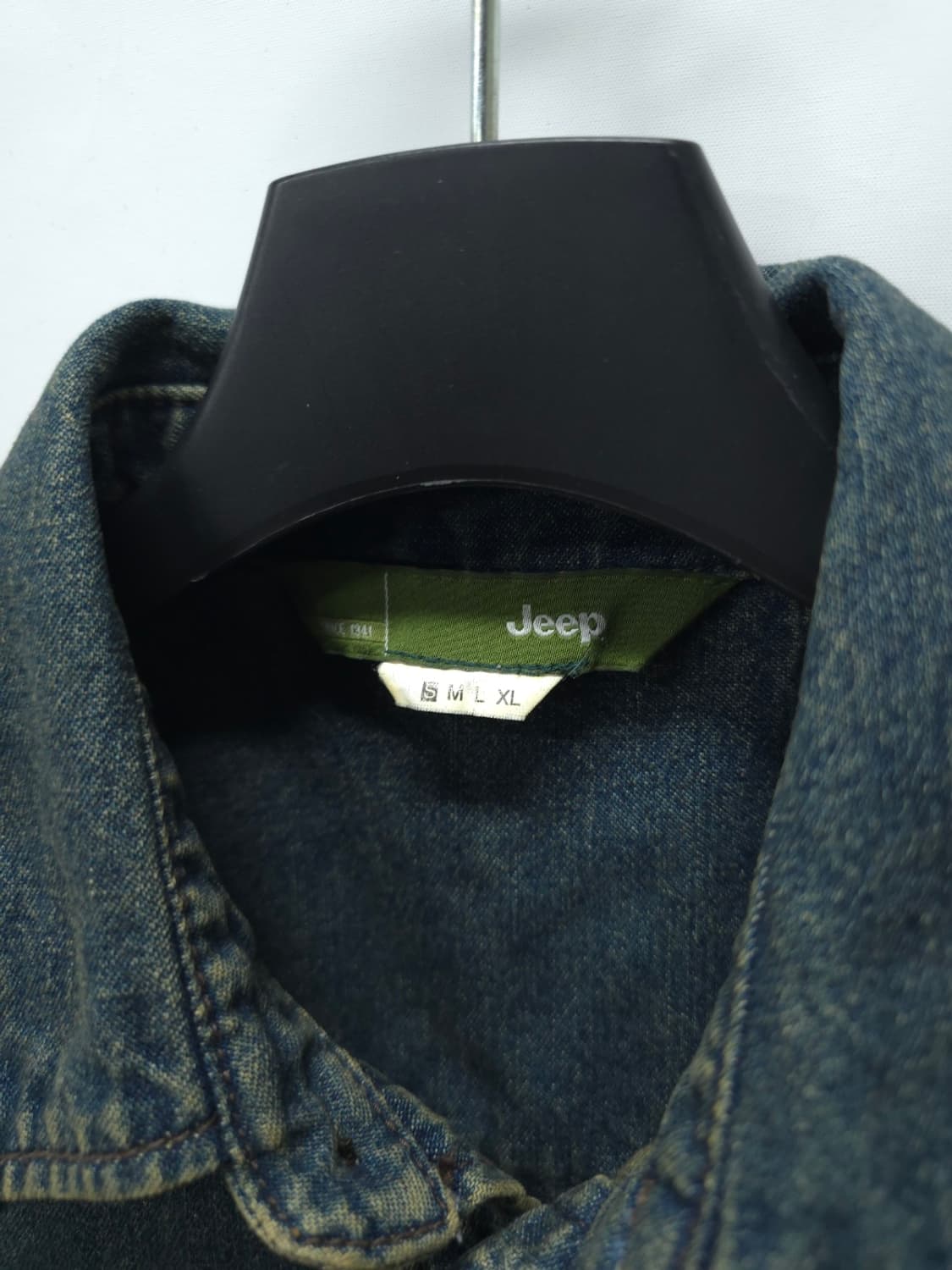 지프 빈티지 워싱 백로고 자수 데님 셔츠 (44) 상품이미지5