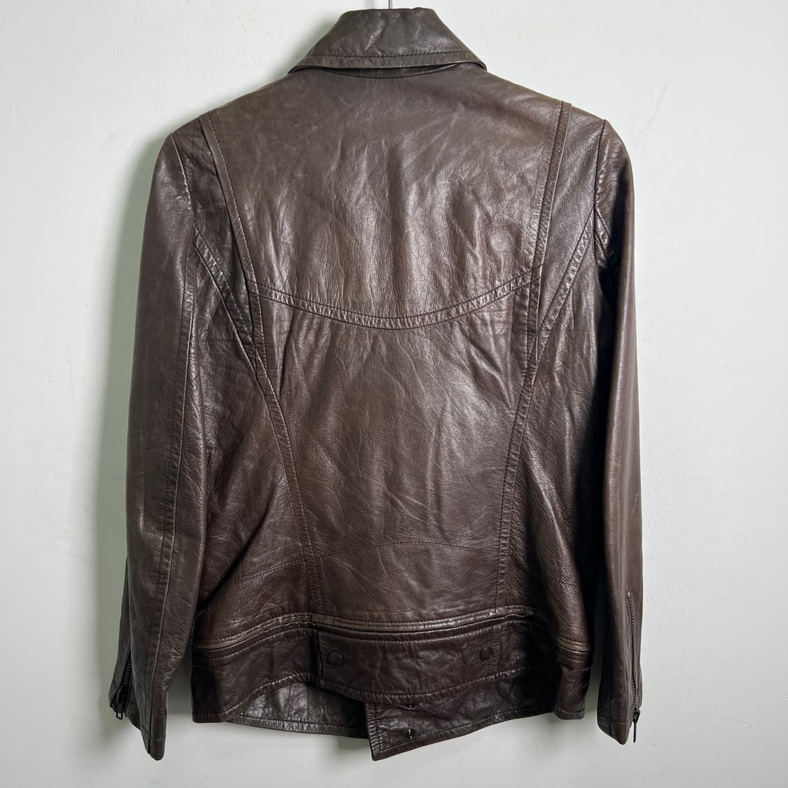 시스템 브라운 양가죽 라이더 자켓 상품이미지6