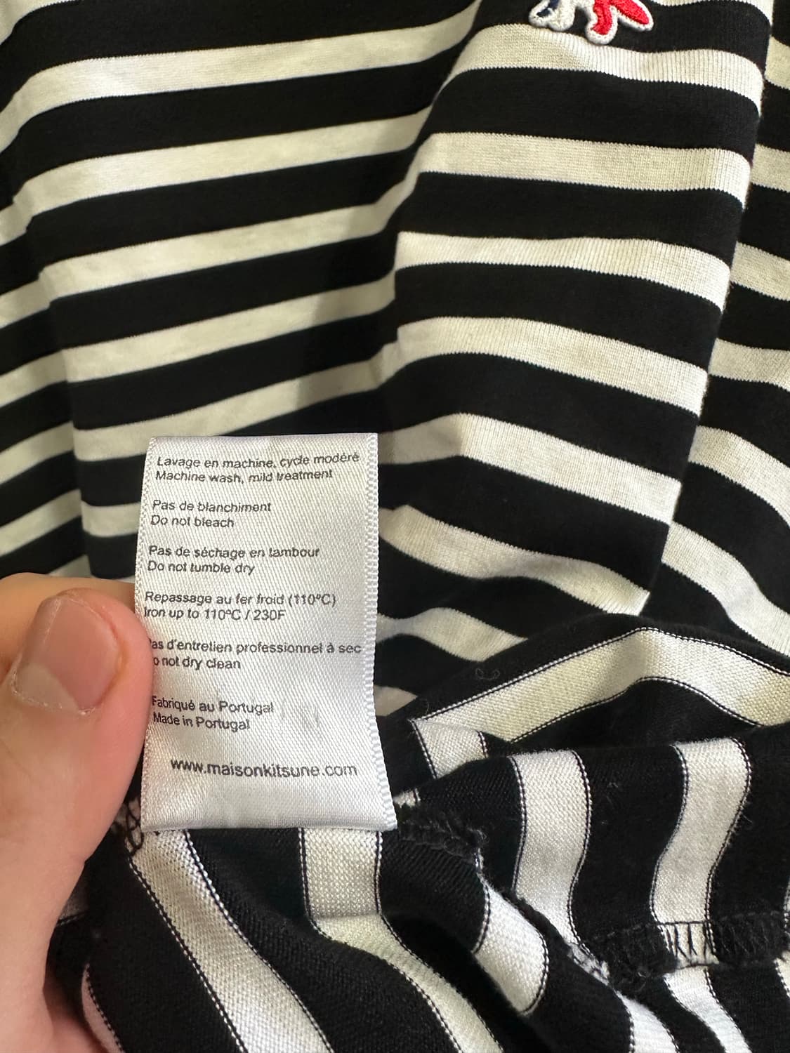 메종키츠네 남성 스트라이프 긴팔 티셔츠 M 상품이미지5