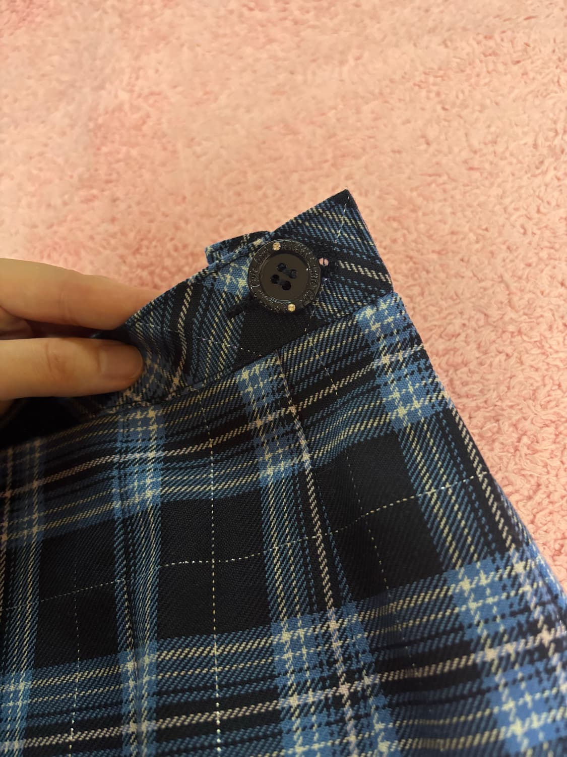 블루 체크 스커트 상품이미지3