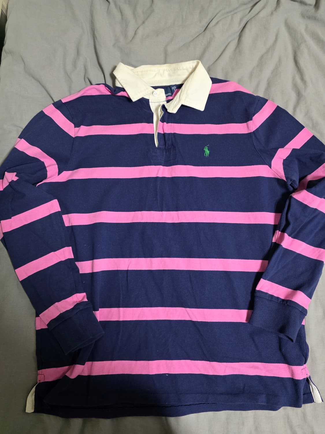 폴로 아이코닉 럭비 핑크 네이비 L 상품이미지1