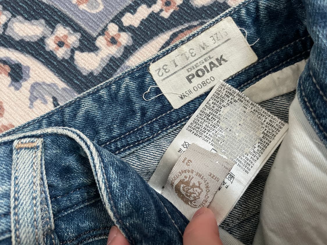디젤 POIAK 지퍼디테일 데미지 워싱 데님팬츠 31 상품이미지10