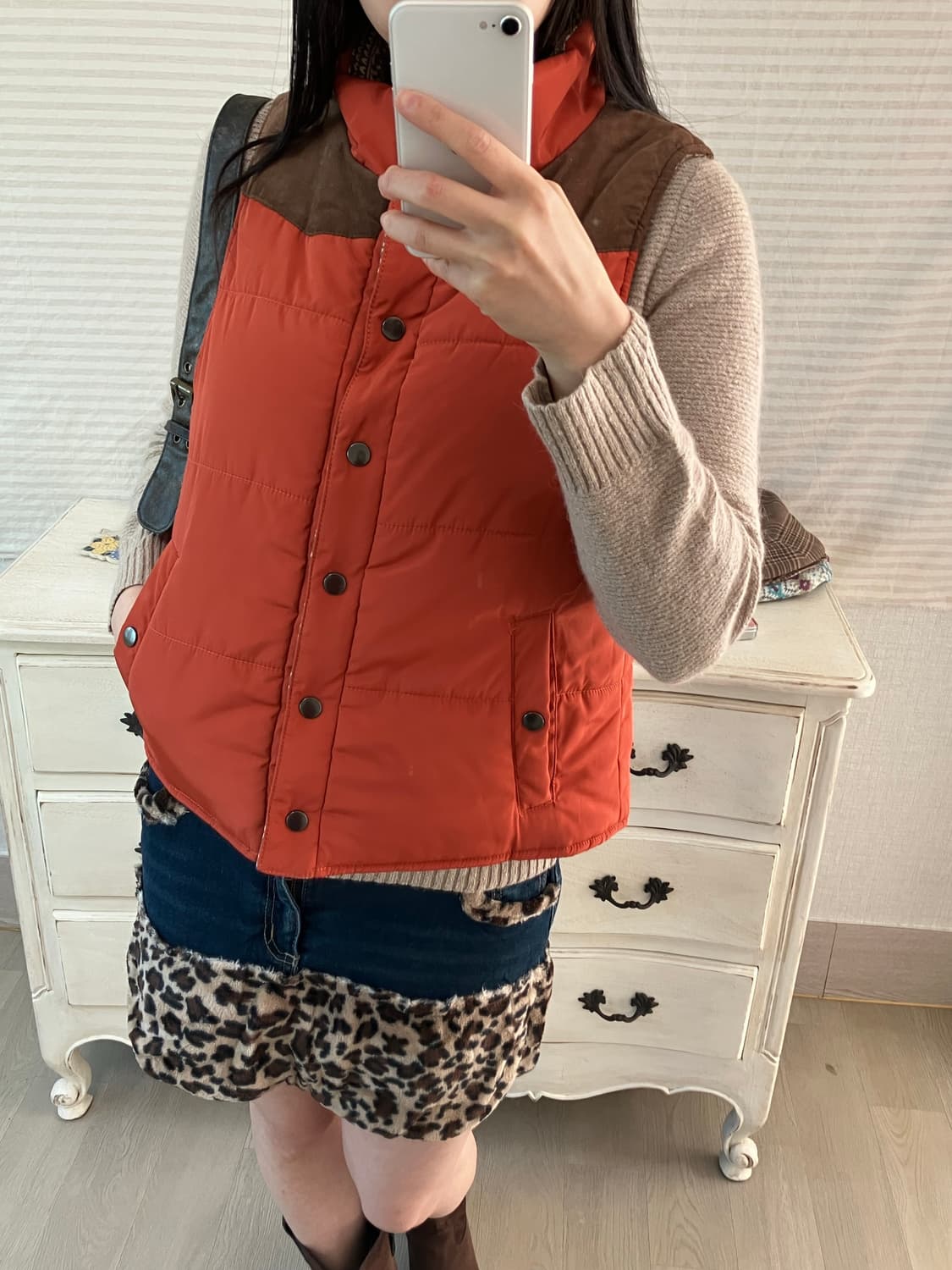 jpn vintage 브라운 노르딕 리버시블 패딩 조끼 y2k 스트릿 갸 상품이미지9