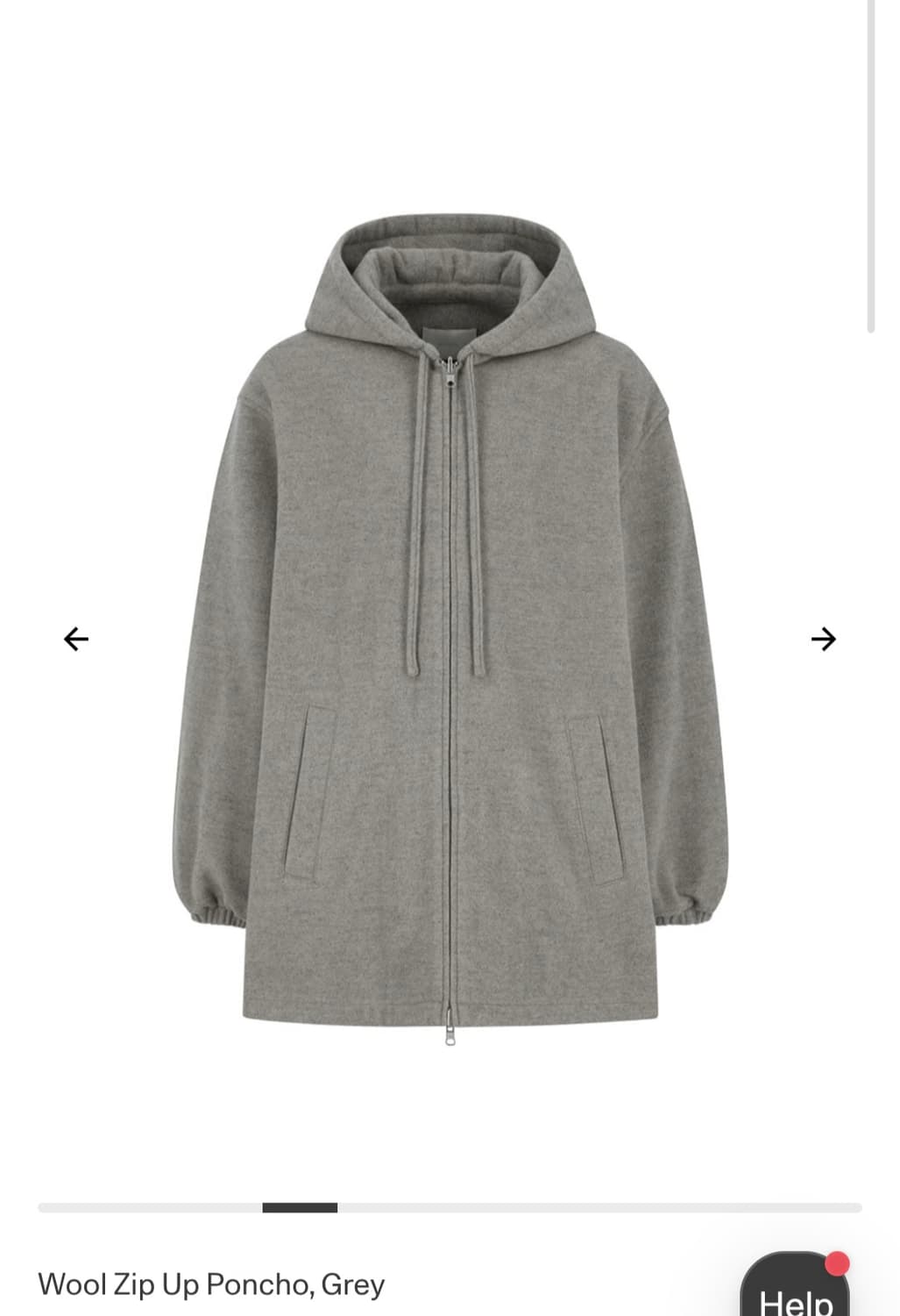 아모멘토 울 집업 판초 wool zip up poncho 그레이 M  상품이미지3