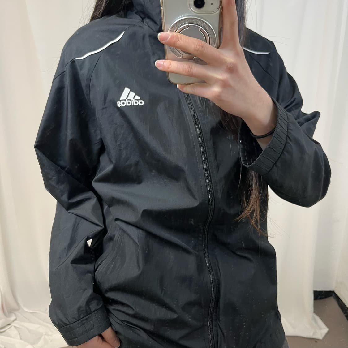 Adidas black windbreaker 상품이미지3