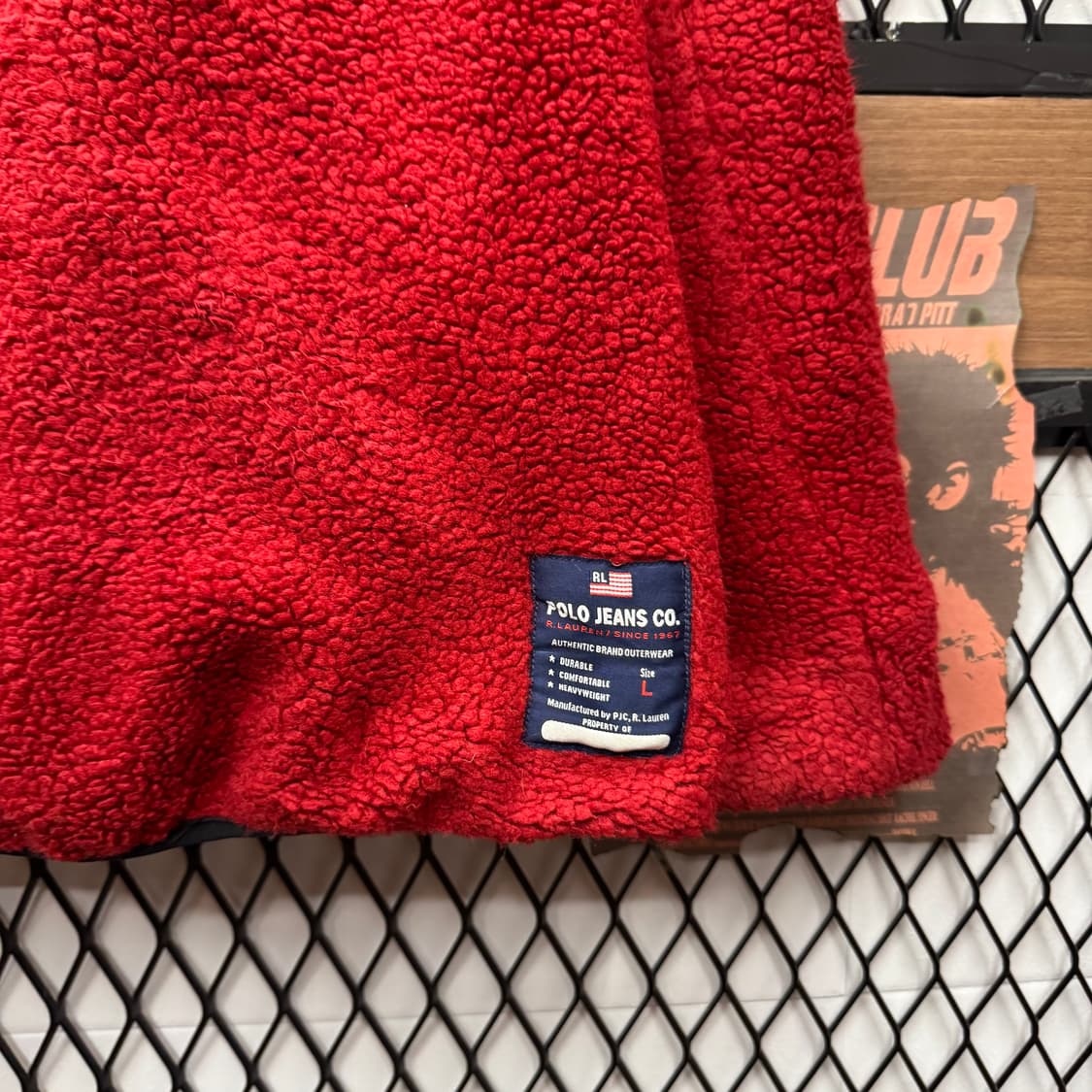 90s 폴로 랄프로렌 진스 플리스 자켓 전면 집업 포켓 포인트 레드 상품이미지8