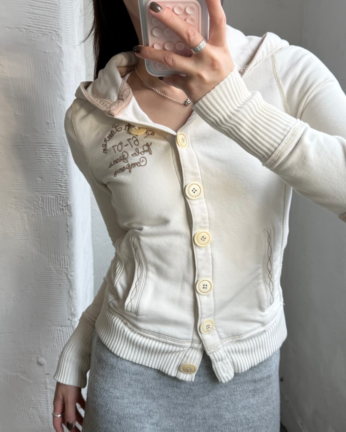 Polo Jeans 폴로 진스 아이보리 후드 버튼 가디건 상품이미지2