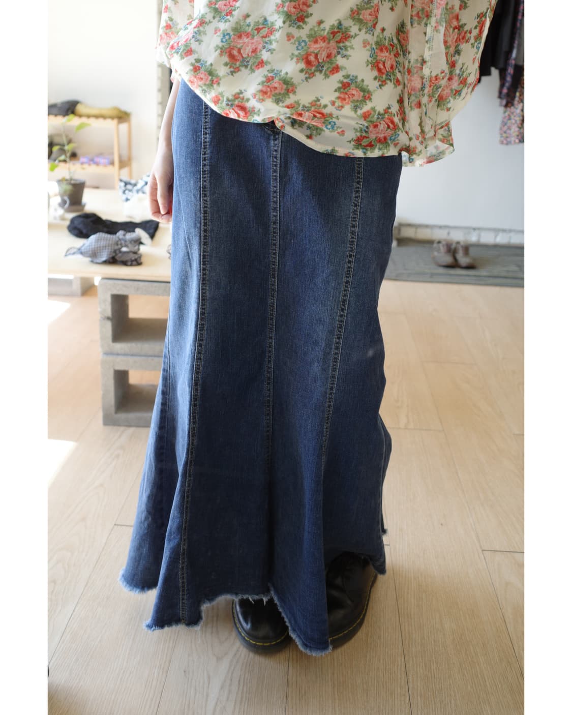 데님 롱스커트  상품이미지1