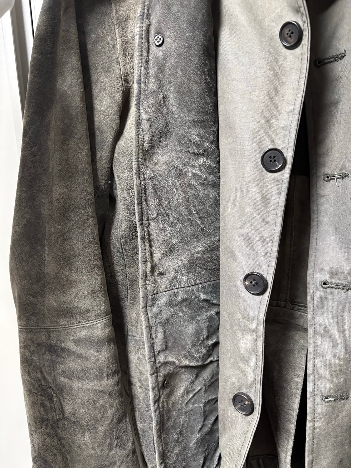 올세인츠 빈티지 워싱 레더 블레이저 자켓 카키 s 상품이미지6