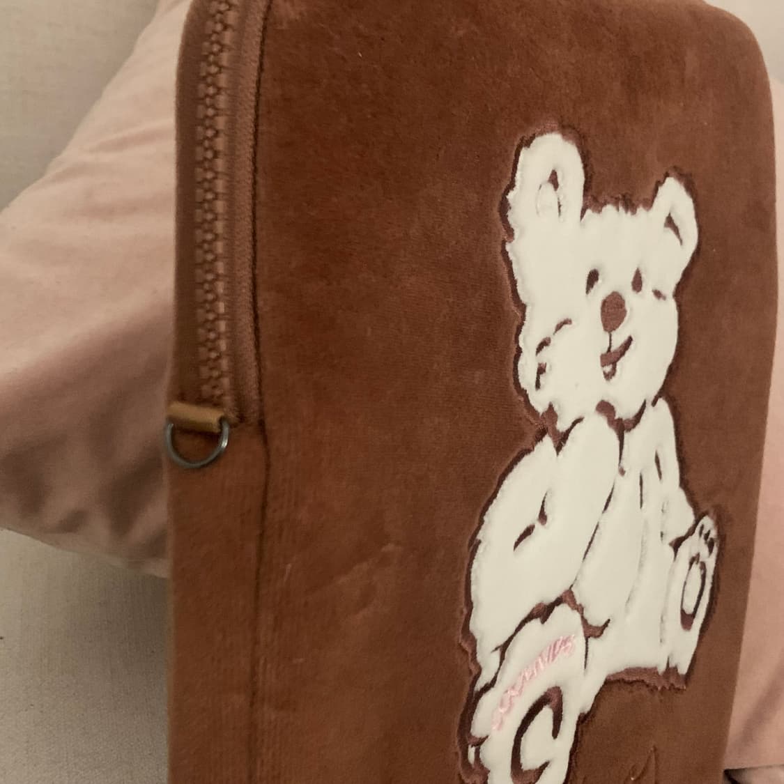 쿨키즈타운 테디 와이베어 초코 브라운 퍼 아이패드 파우치 케이스 상품이미지6