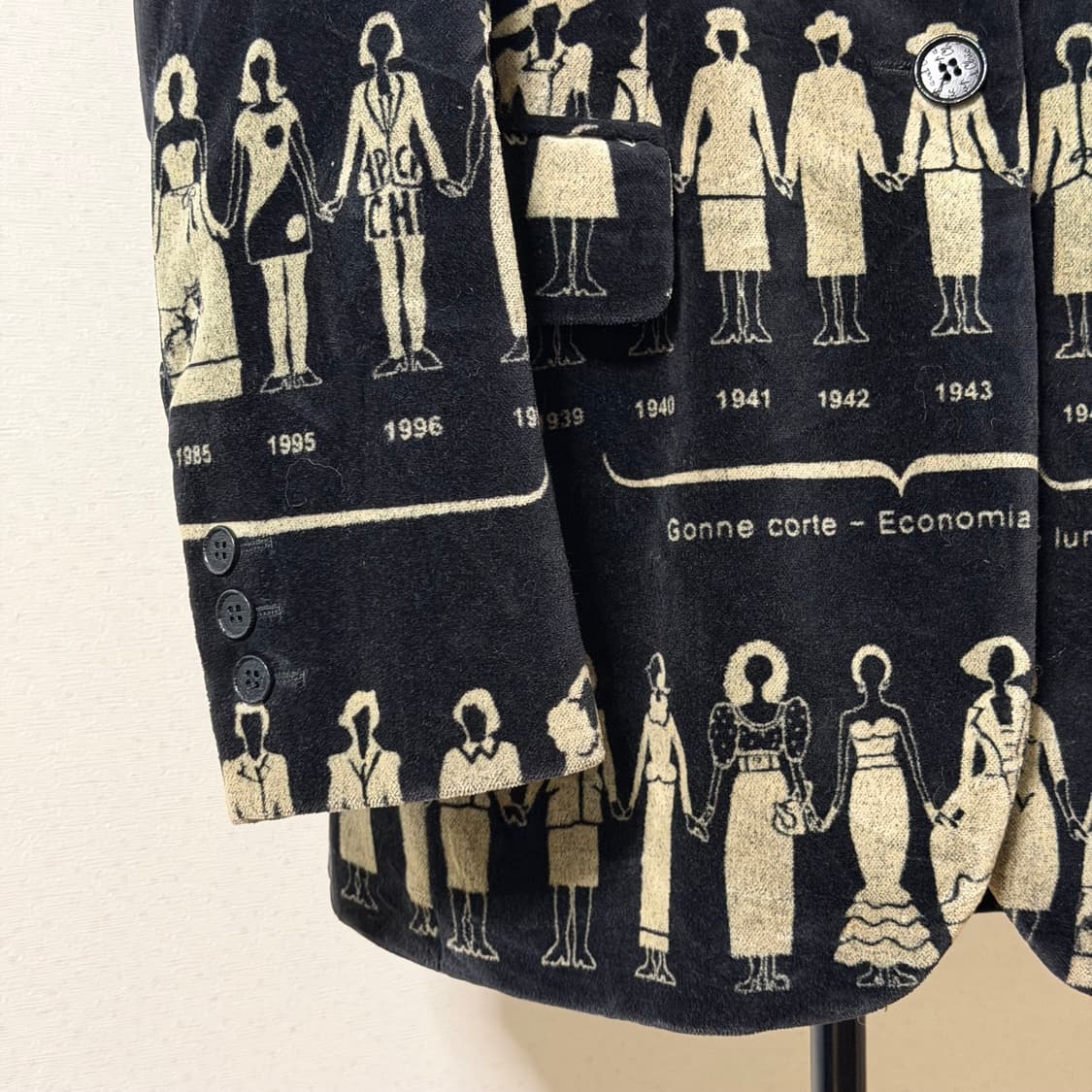 90s 모스키노 ‘Fashion Over the Years‘ 벨벳 자켓 상품이미지3