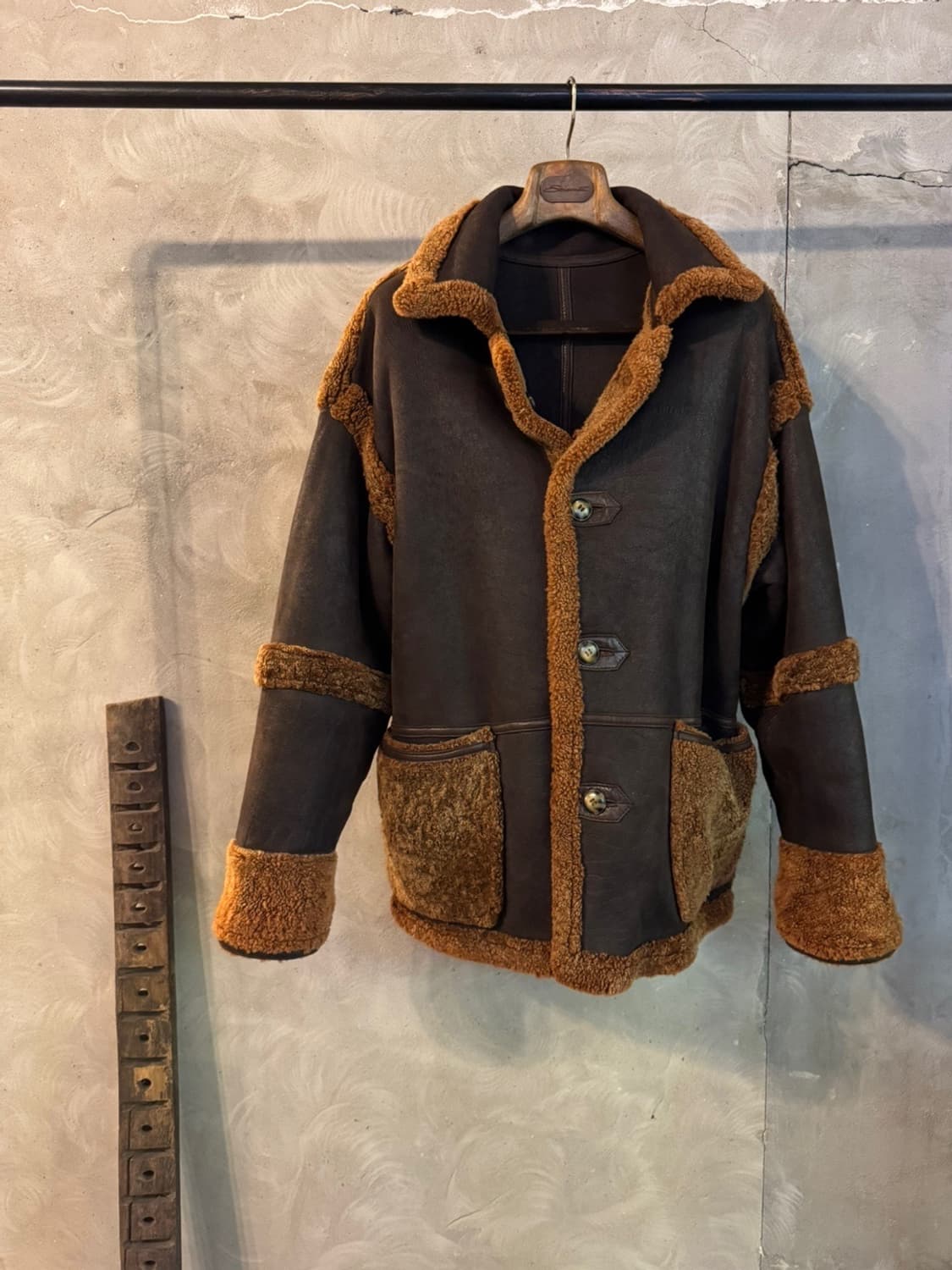 Bitish VTG 시어링 레더 자켓 무스탕 상품이미지7