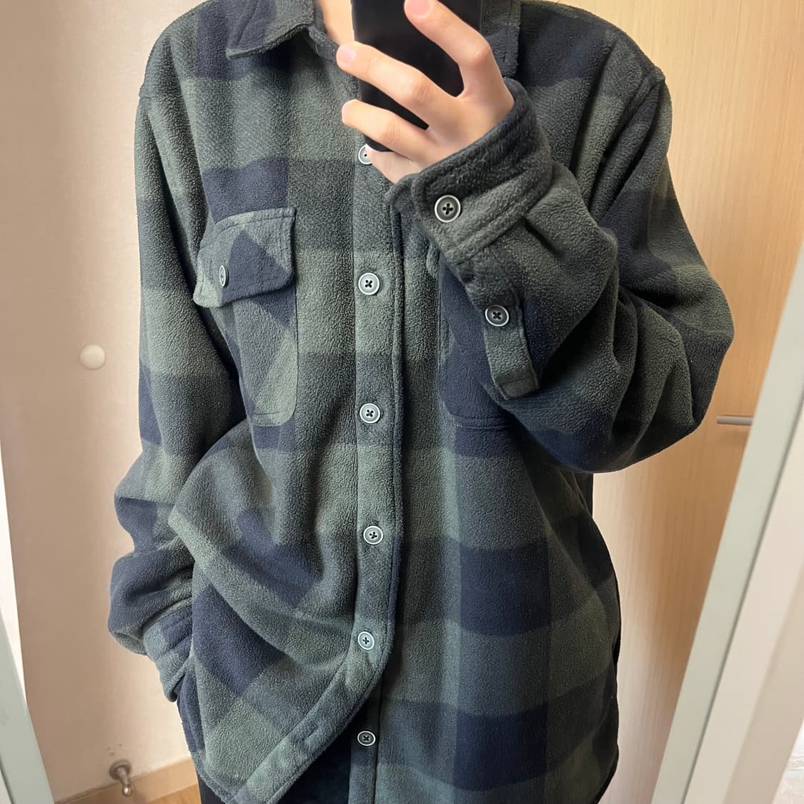 빈티지 체크 후리스 상품이미지1