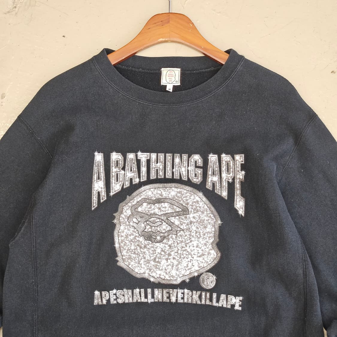 99-00 a bathing ape 베이프 캐시머니레코즈 맨투맨 M 상품이미지2