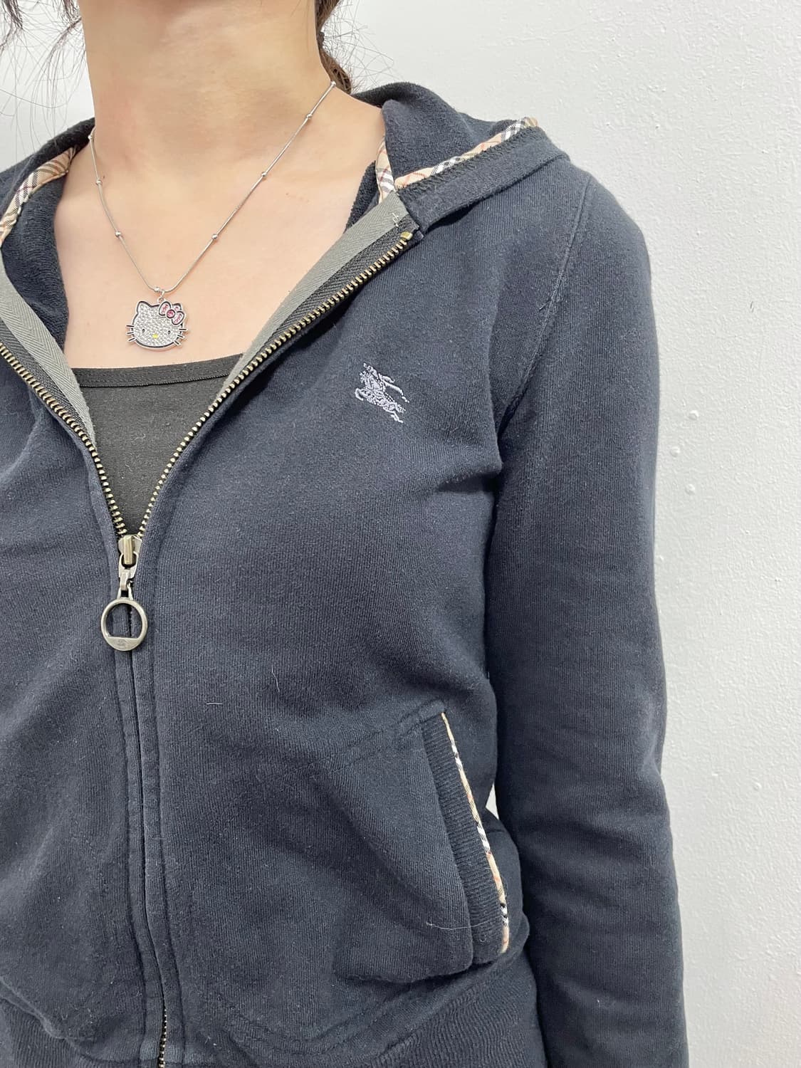 버버리 블루라벨 로고 후드집업  상품이미지3