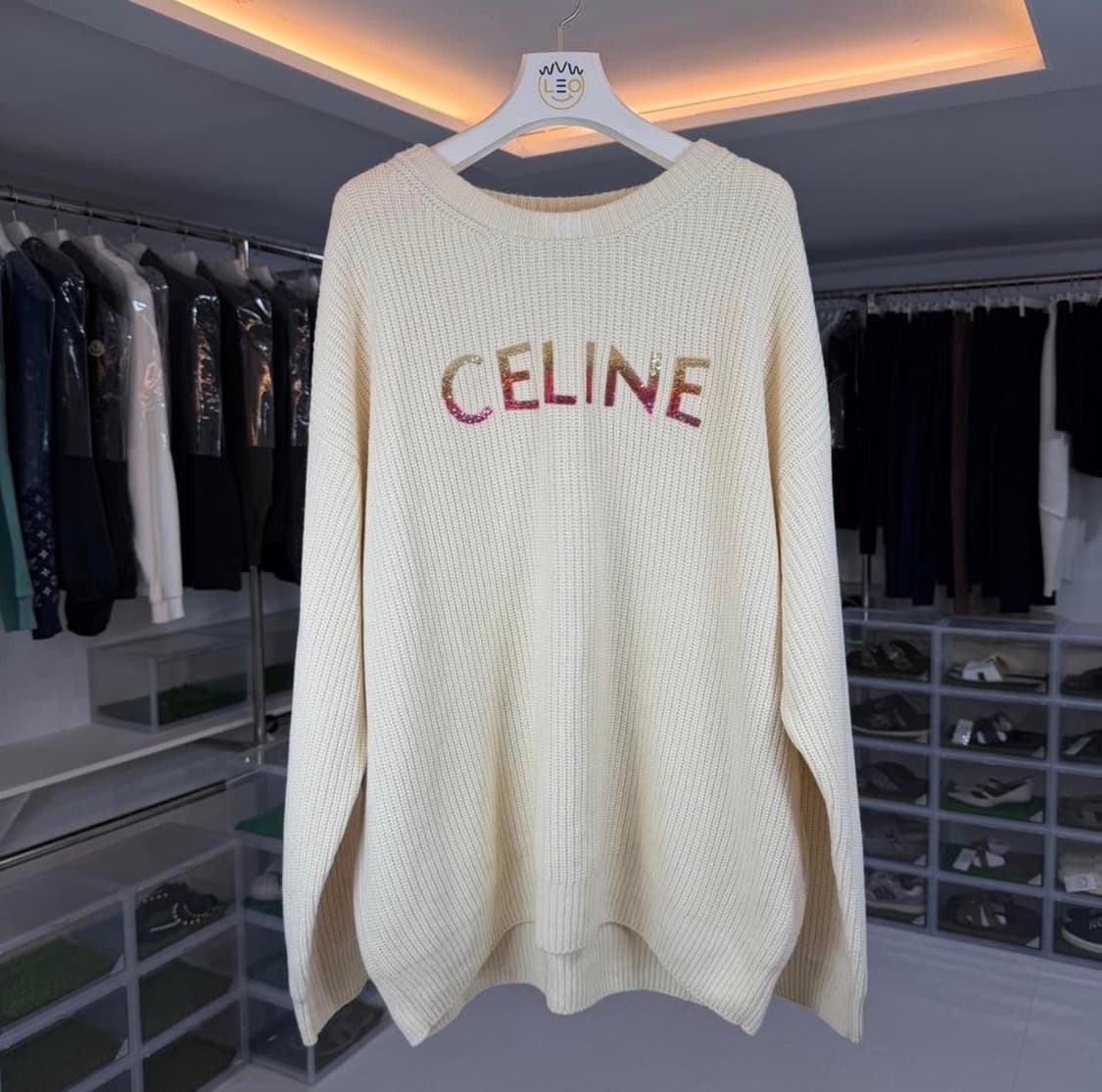 [리오브전포점] 셀린느 리브드 울 로고 니트 상품이미지1