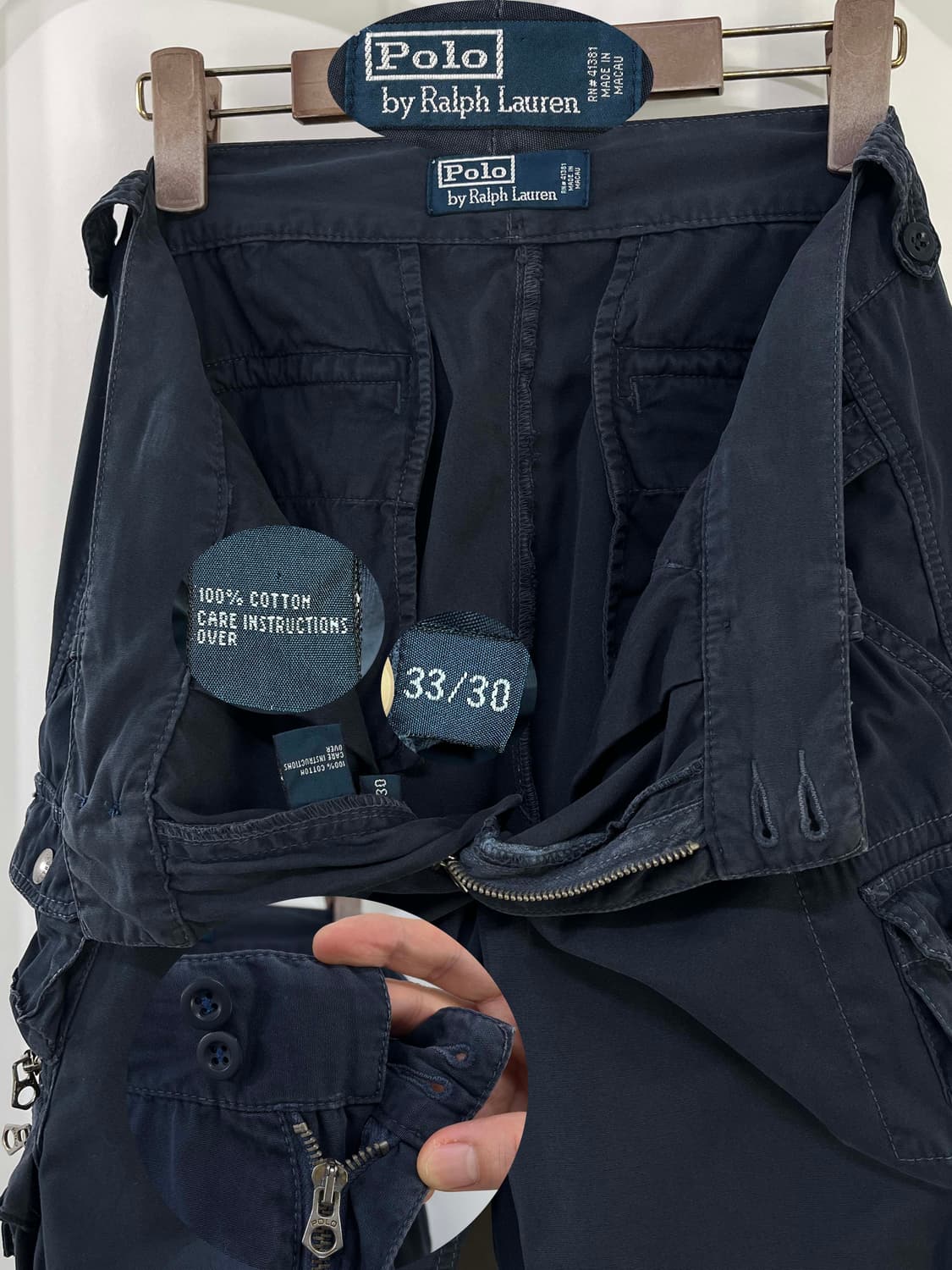 90's 폴로 랄프로렌 파라트루퍼 유틸리티 네이비 카고 팬츠 상품이미지3