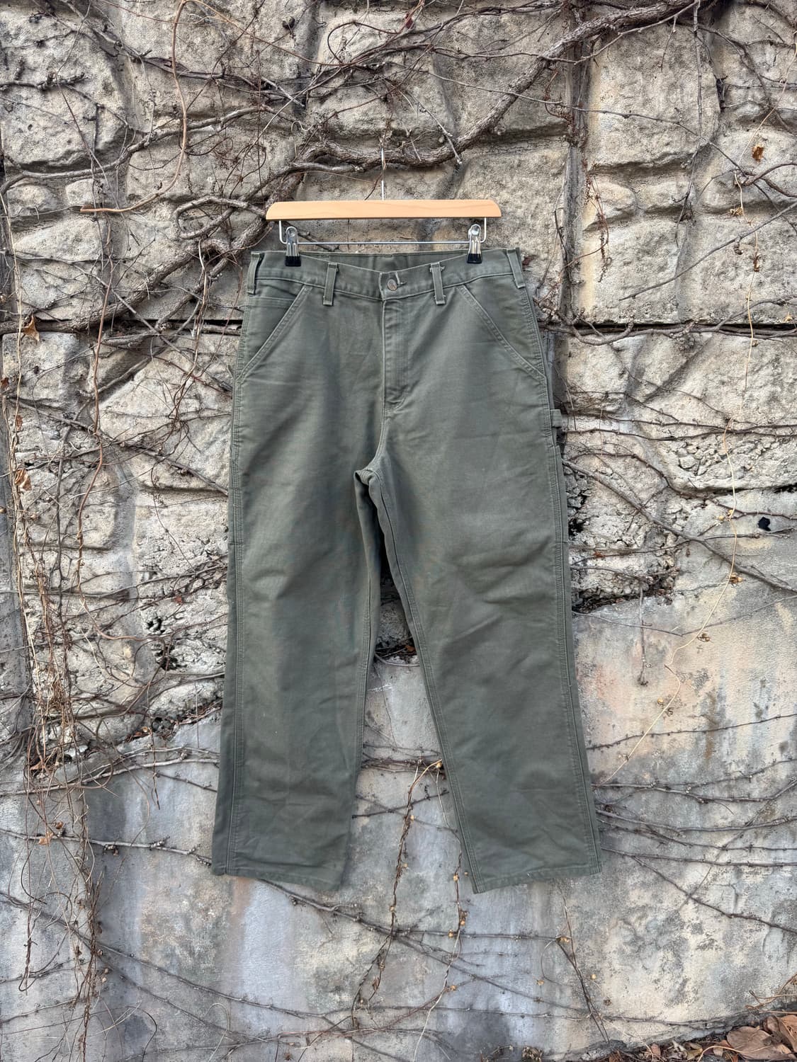 칼하트 빈티지 b11 모스그린 싱글니 카펜터 워크 팬츠 32 상품이미지1