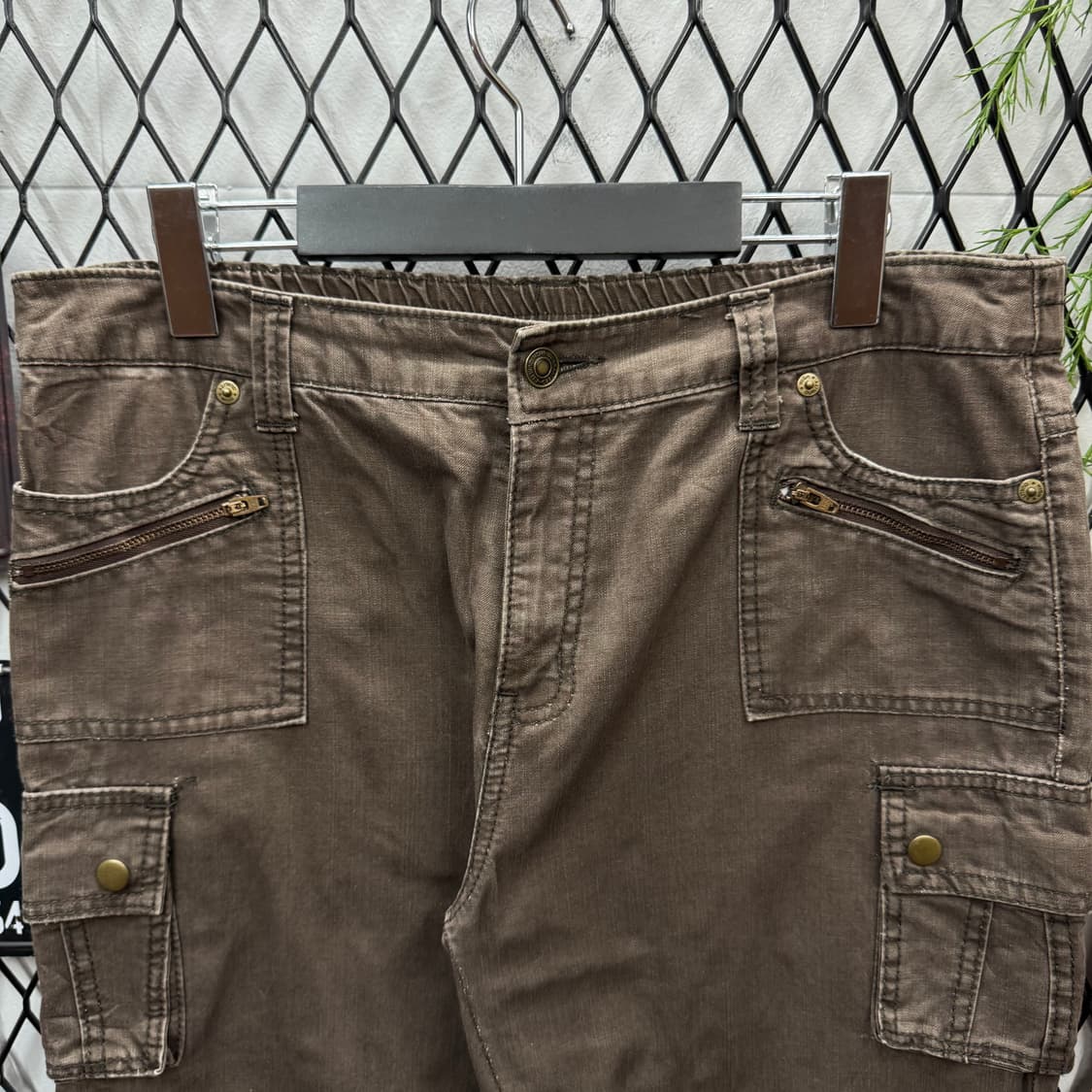 JPN VINTAGE 카고 팬츠 사이드 포켓 포인트 다크브라운 상품이미지3