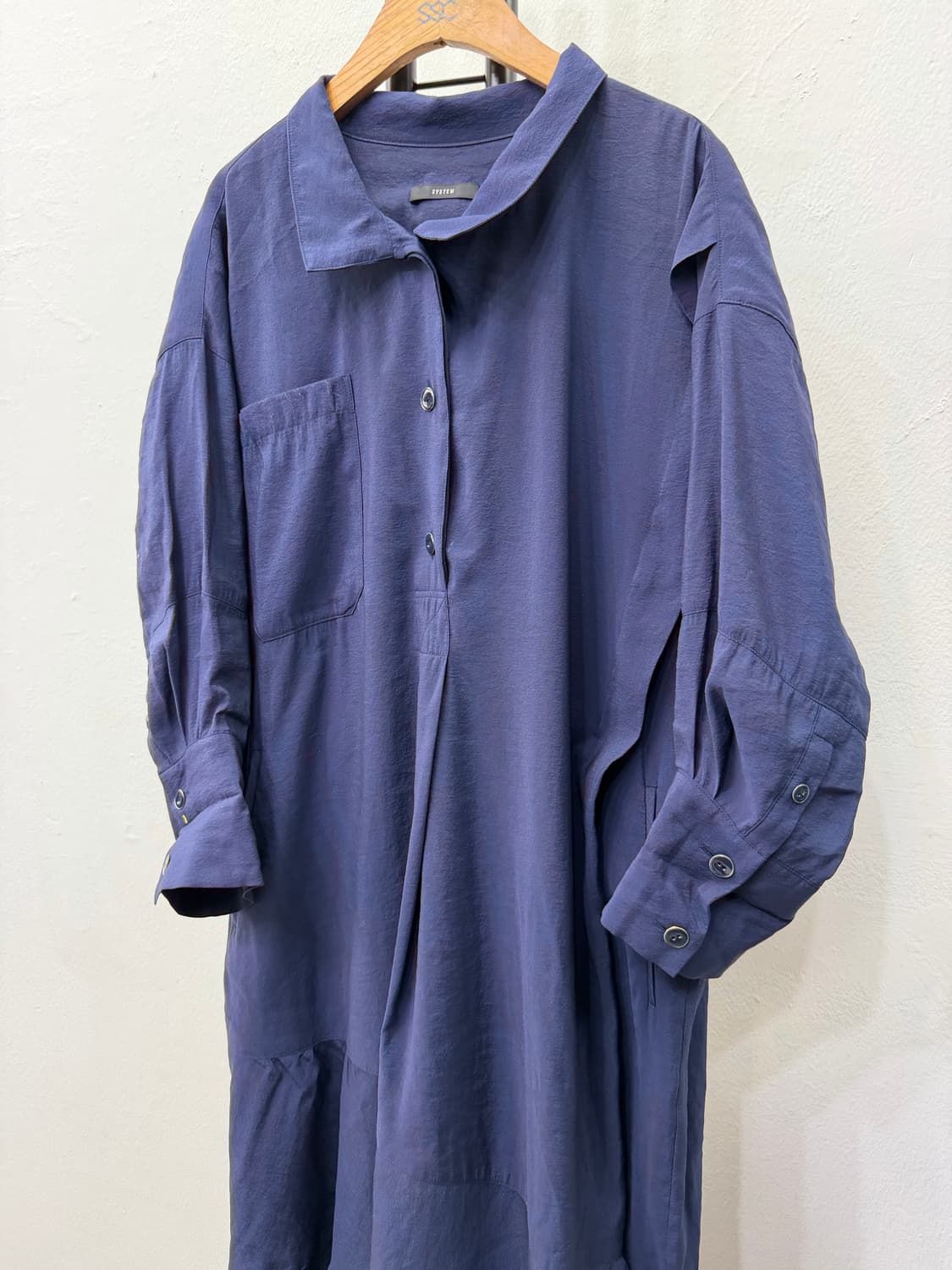 정품) 시스템 한섬 20ss 오버핏 셔츠형 원피스 82 상품이미지2