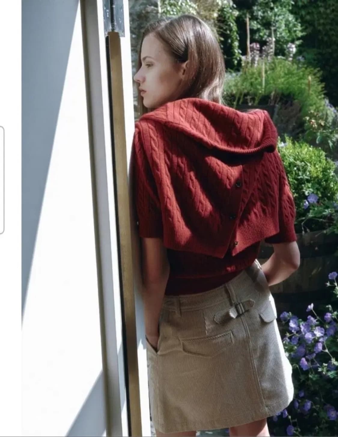 드파운드 케이블 니트 레드 가디건 상품이미지2