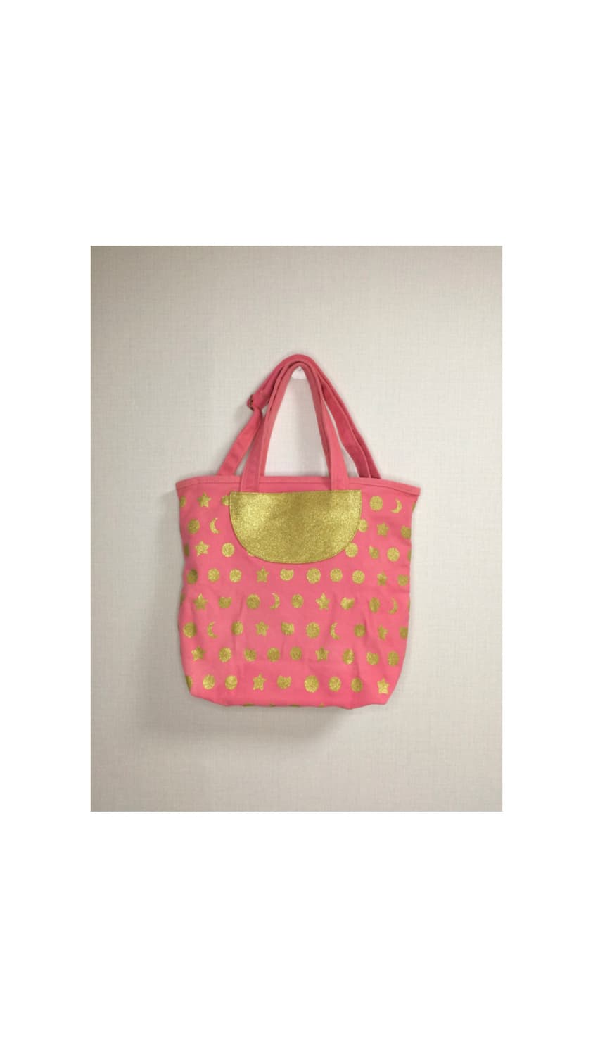 츠모리치사토 핑크 골드 별 무늬 토트백 크로스백 상품이미지1