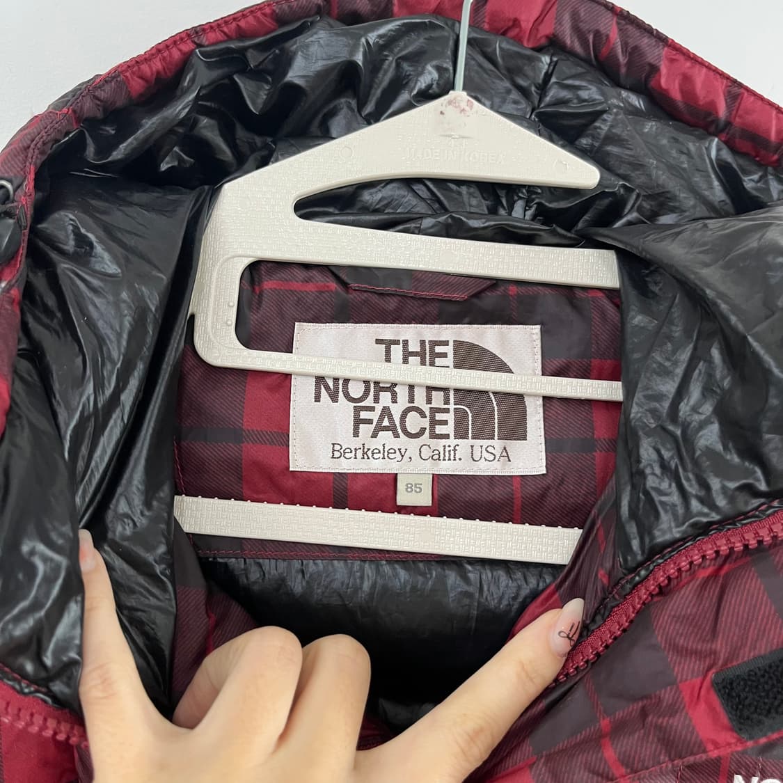 노스페이스 눕시 700 구스다운 판초 체크 케이프 패딩 상품이미지7